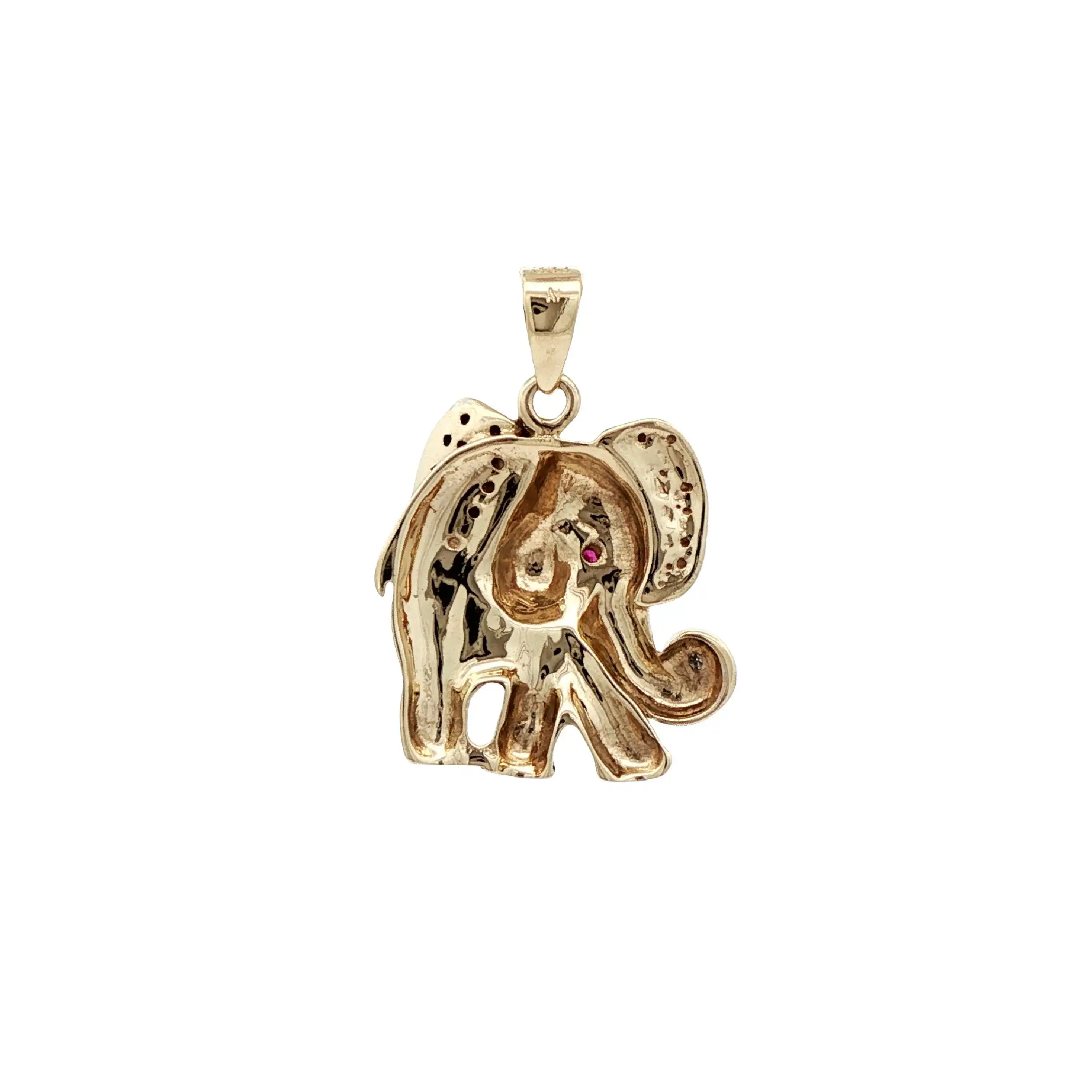 Anhänger Elefant mit Farbstein und Diamant