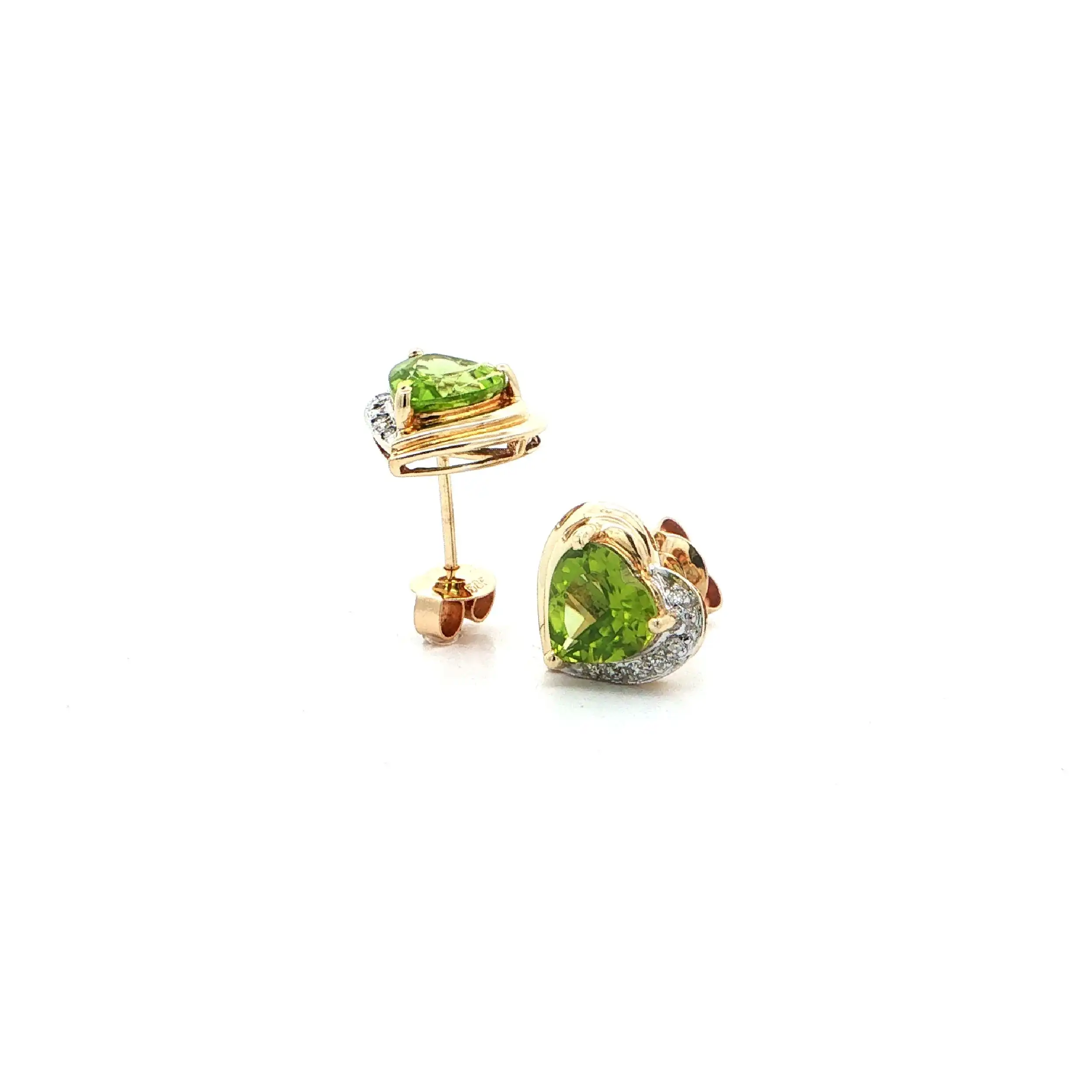 Ohrstecker Gelbgold mit Peridot & Diamanten Ohrstecker Gelbgold mit Peridot & Diamanten