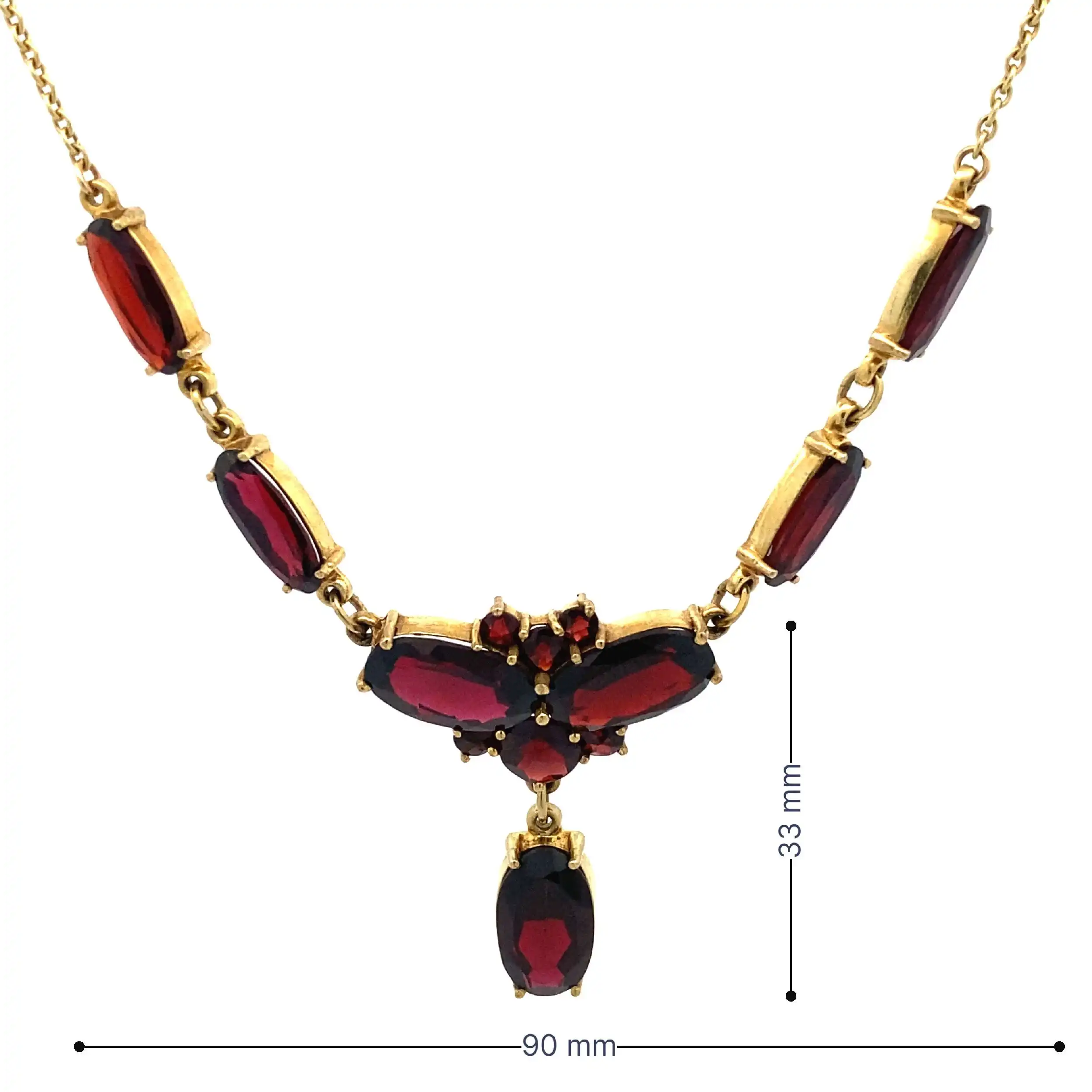 Collier Gelbgold mit Granat