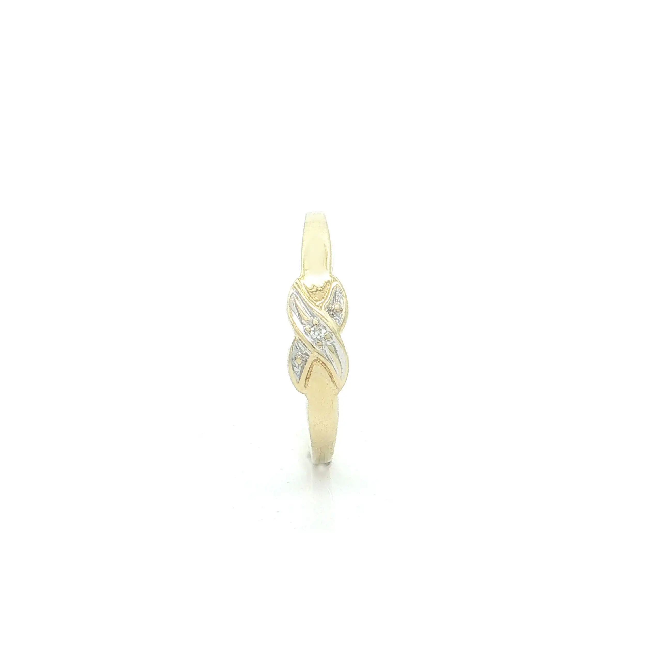 Ring Bicolor mit Diamant, graviert mit 0,005ct