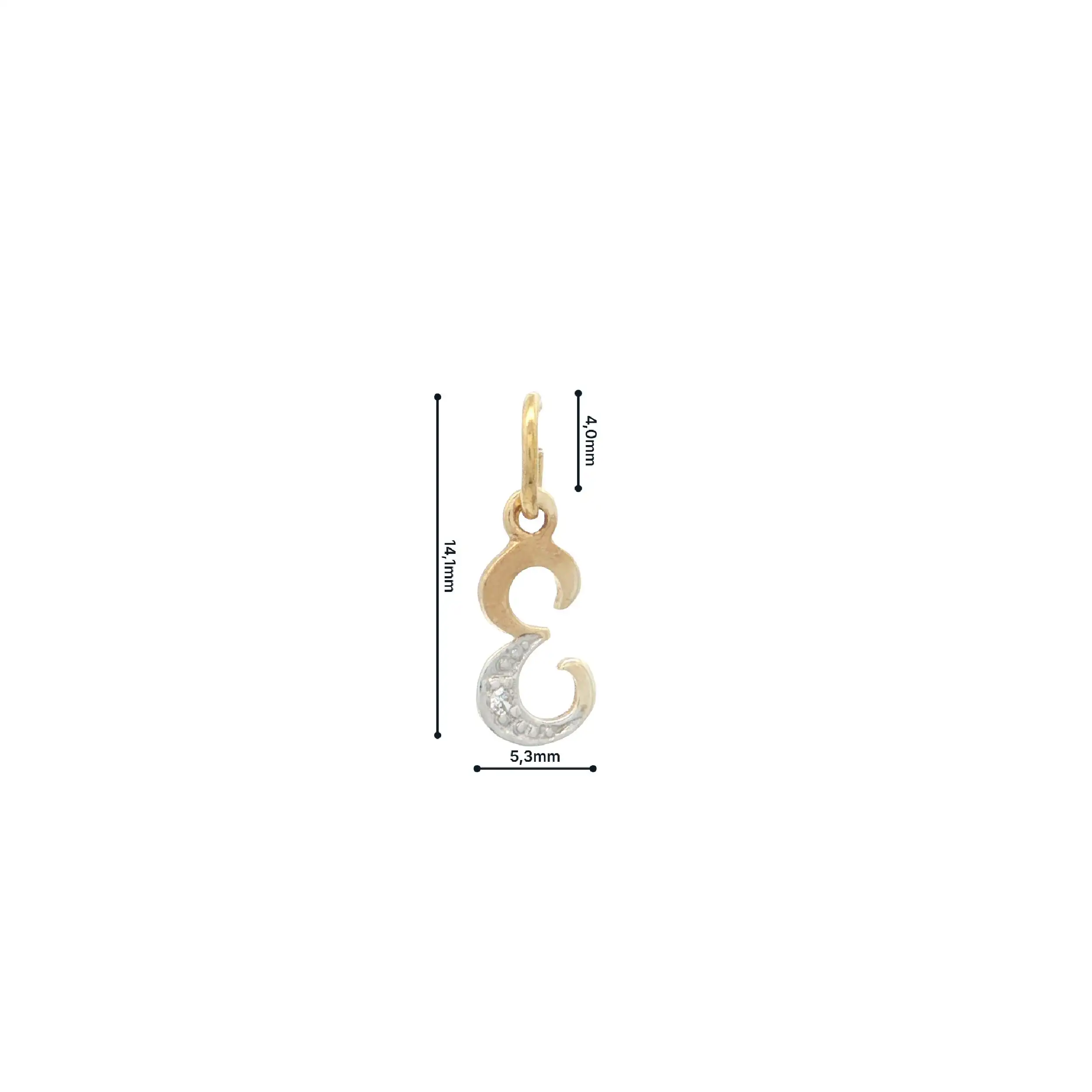 Anhänger Bicolor "E" mit Diamant