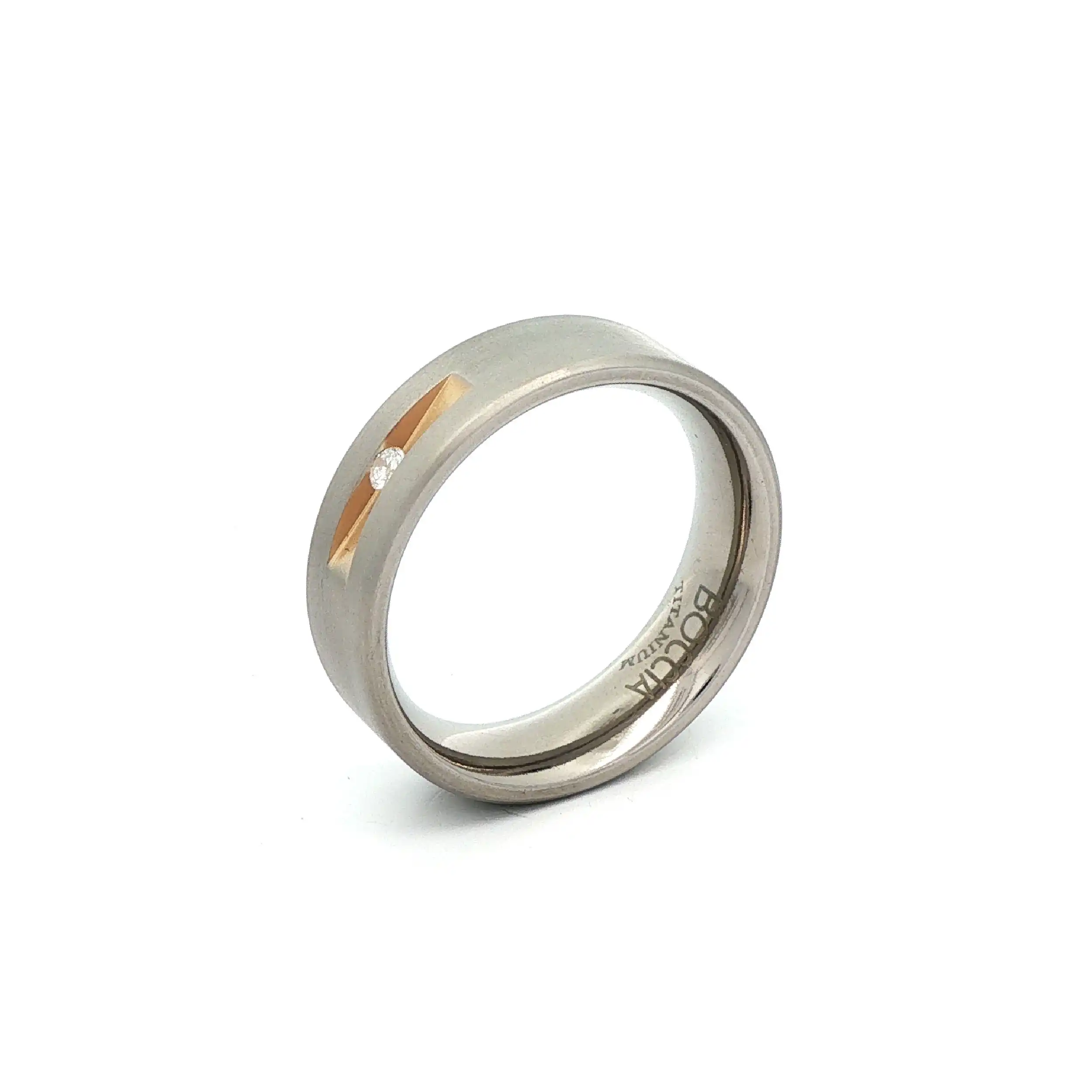 Ring Silber Boccia Titan mit Brillant