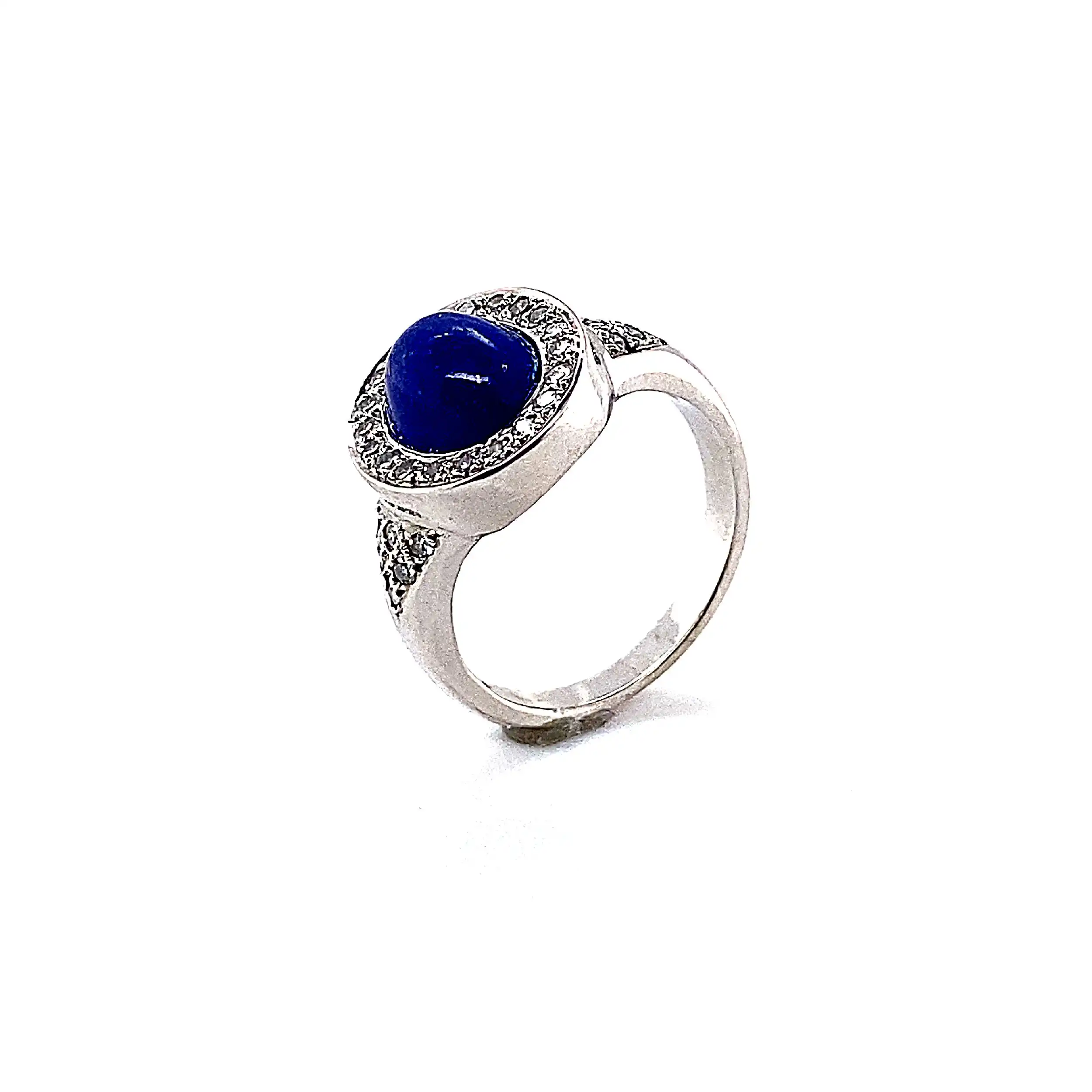Ring Weißgold mit Lapis und Diamanten Ring Weißgold mit Lapis und Diamanten