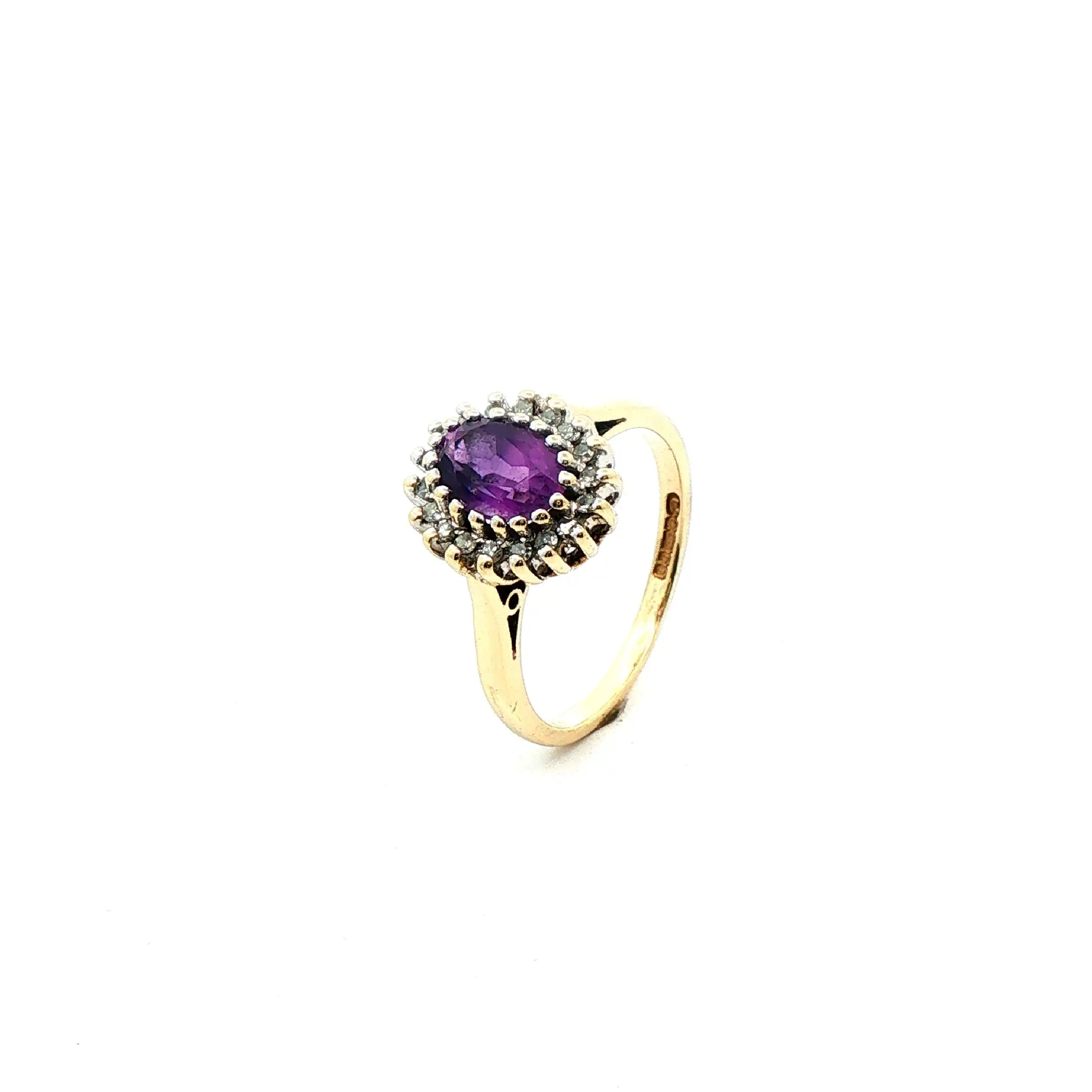 Ring Bicolor mit Diamanten und Amethyst