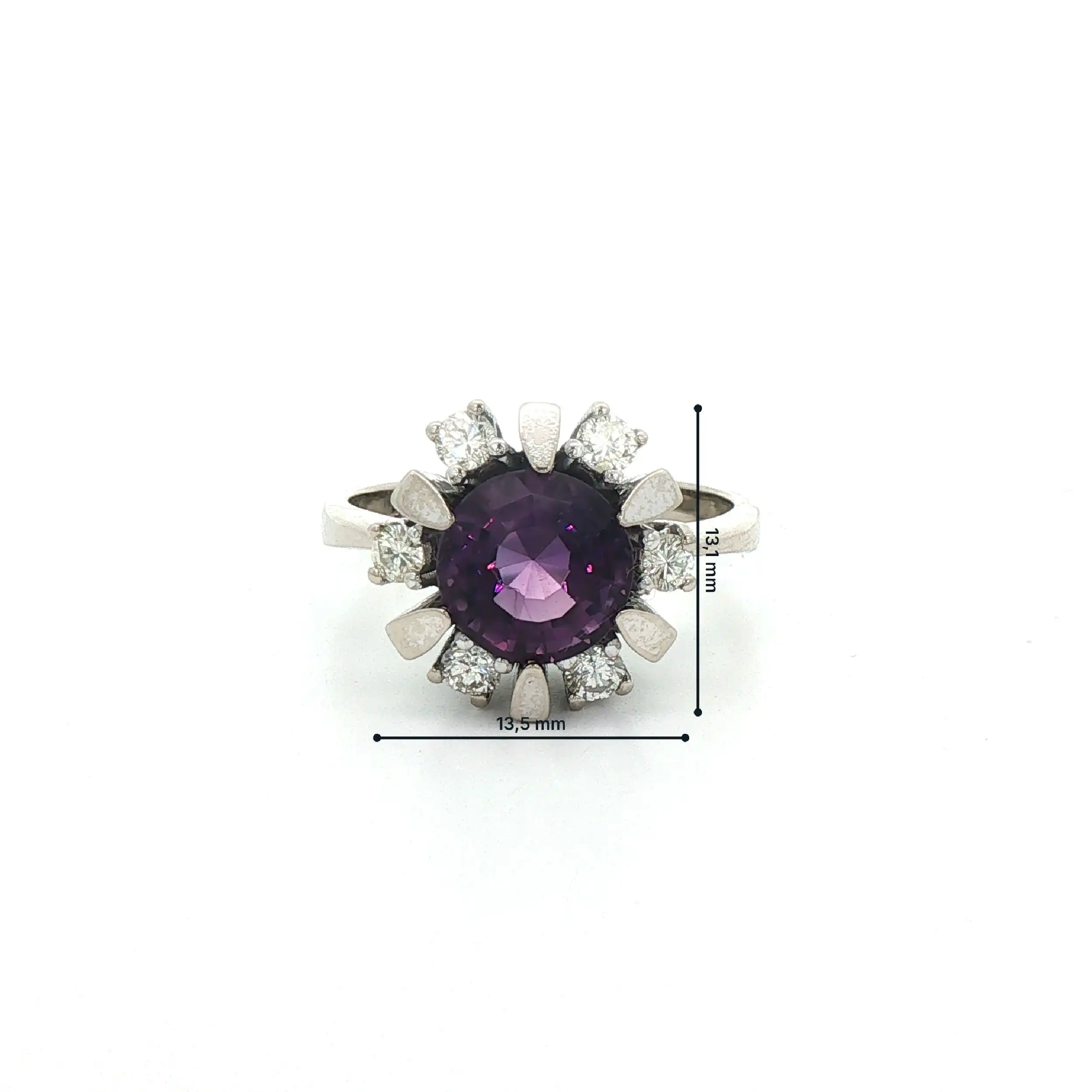 Ring Weißgold mit Brillanten und Amethyst