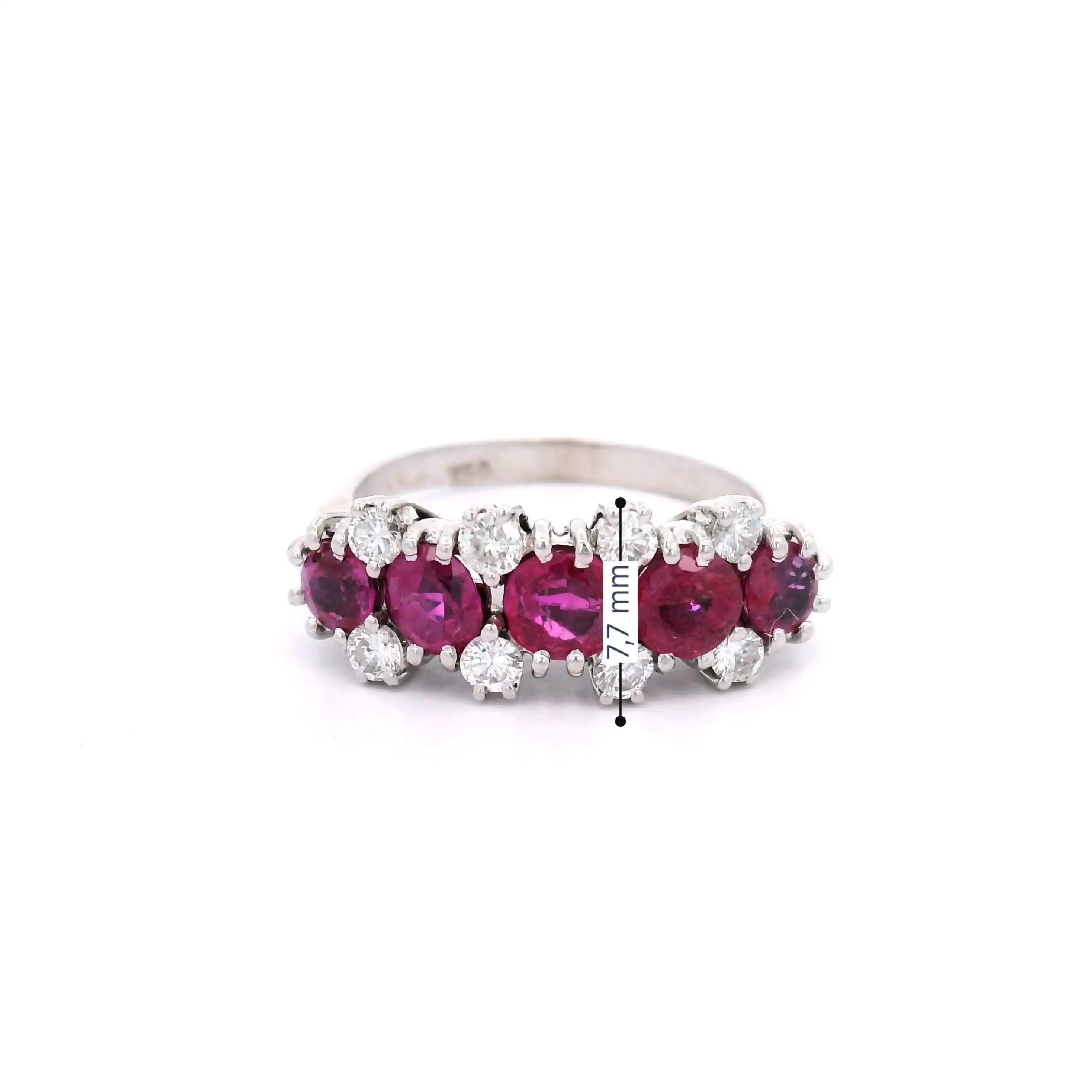 Ring Weißgold mit Brillanten und Rubin Ring Weißgold mit Brillanten und Rubin