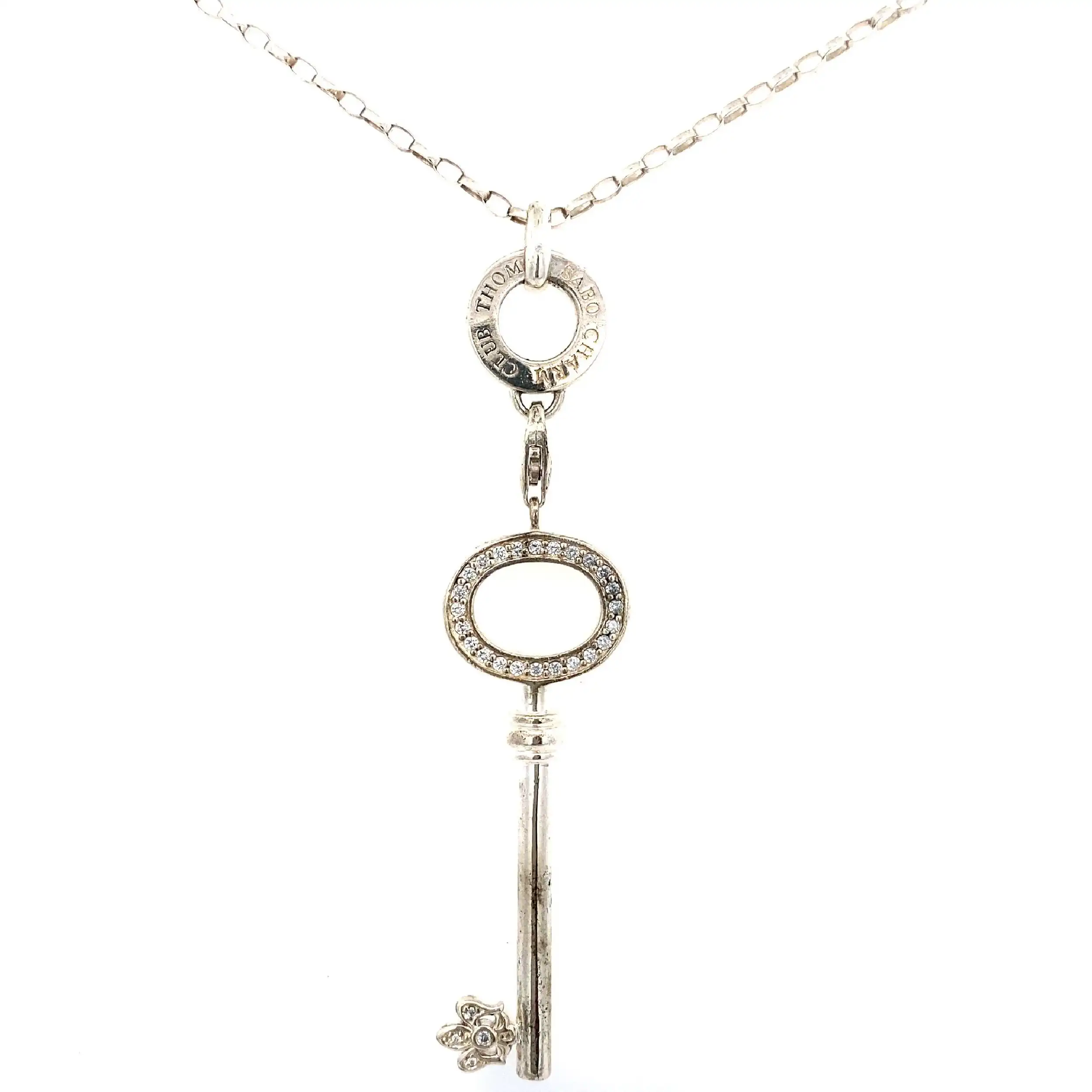Bohnenkette Silber mit Anhänger Schlüssel Thomas Sabo Bohnenkette Silber mit Anhänger Schlüssel Thomas Sabo
