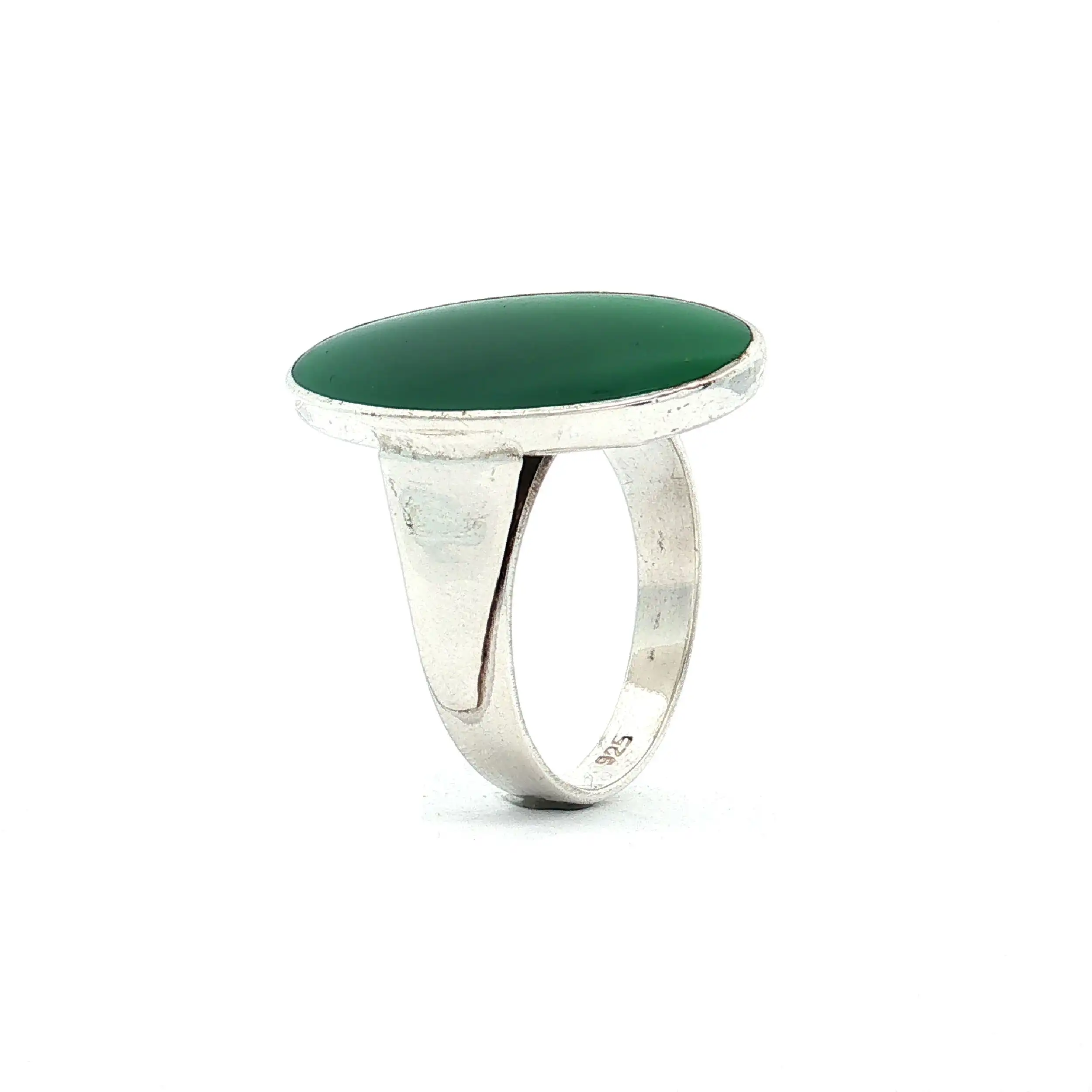 Ring Silber mit grünem Stein