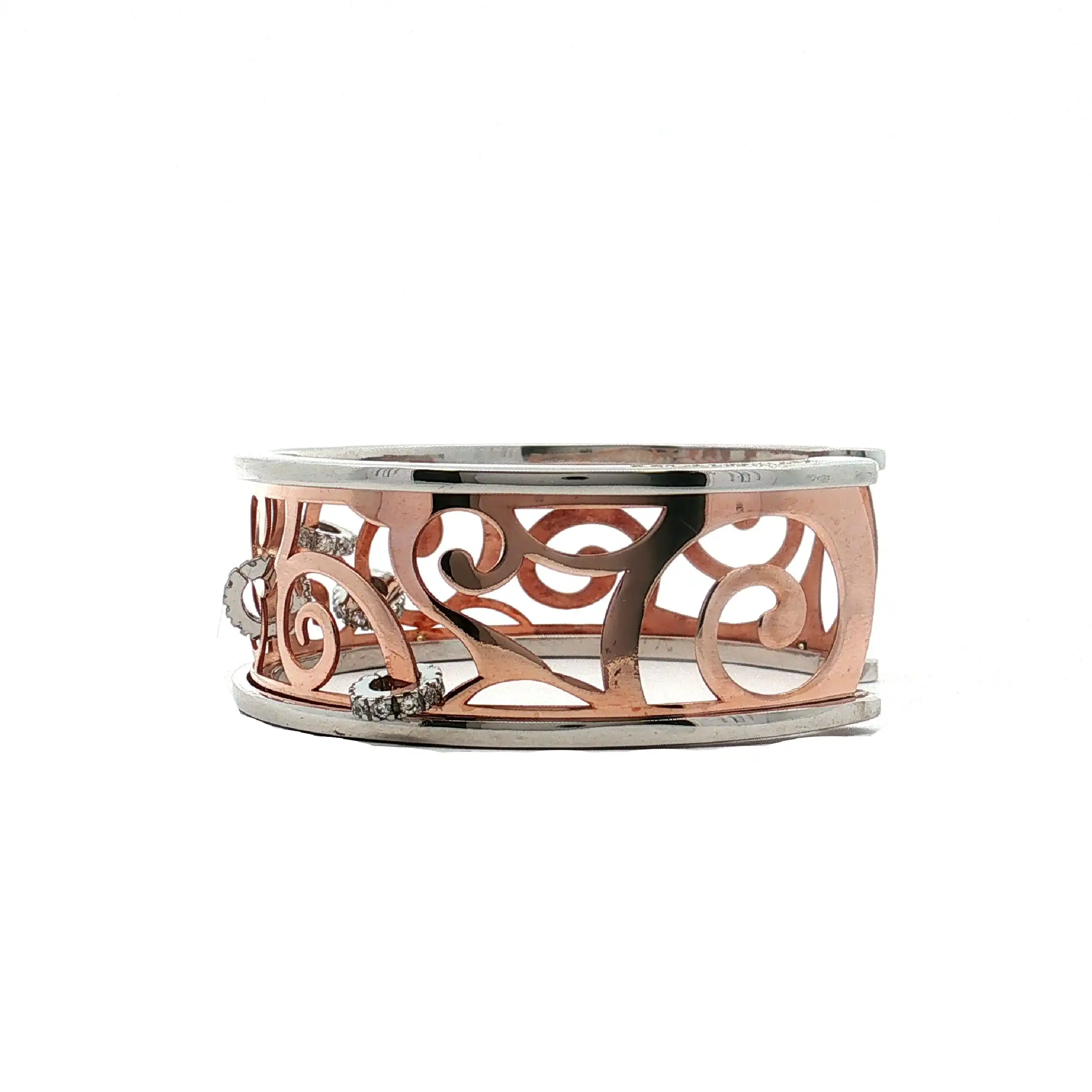 Armreif Silber teilvergoldet mit Zirkonia