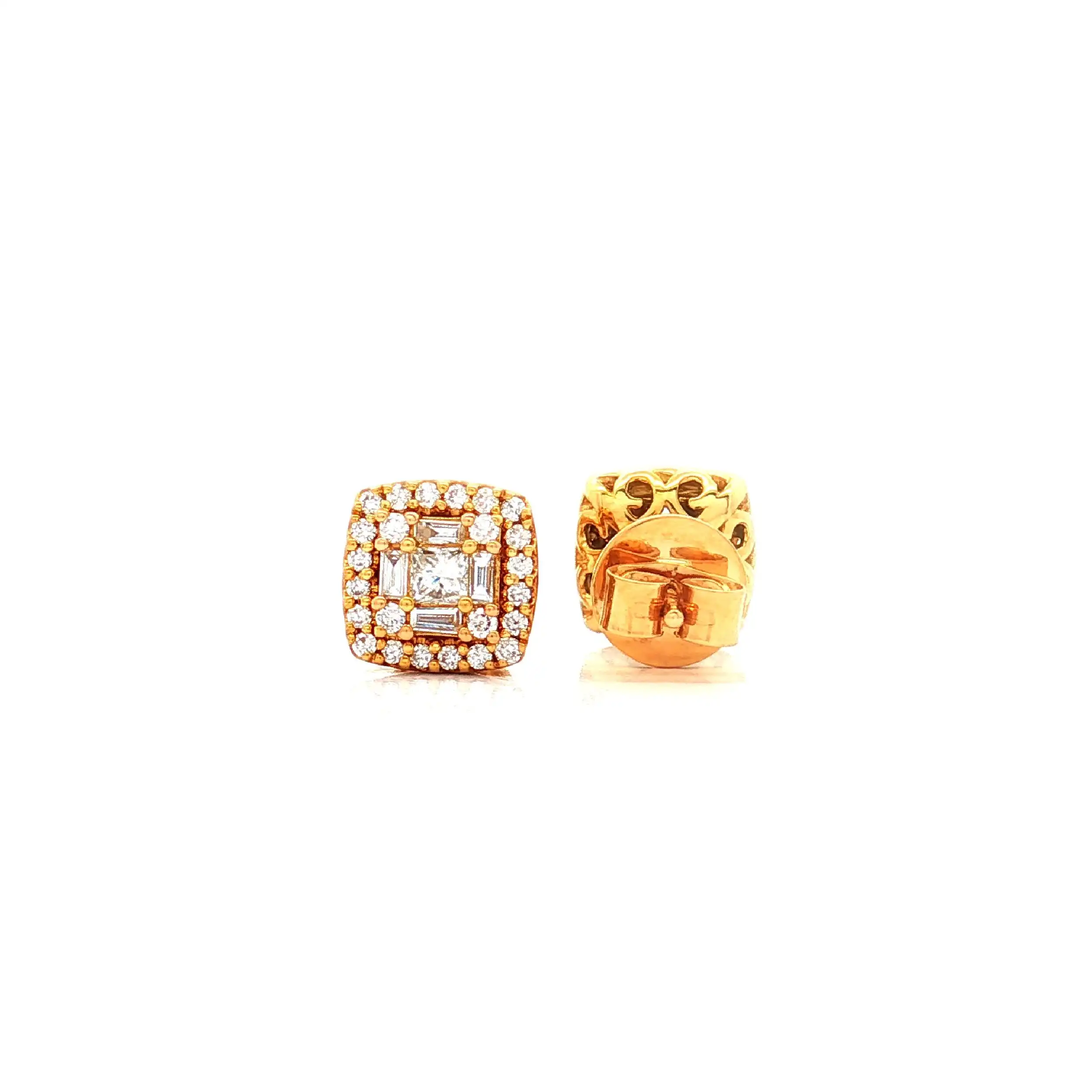 Ohrstecker Gelbgold mit Brillanten und Diamanten