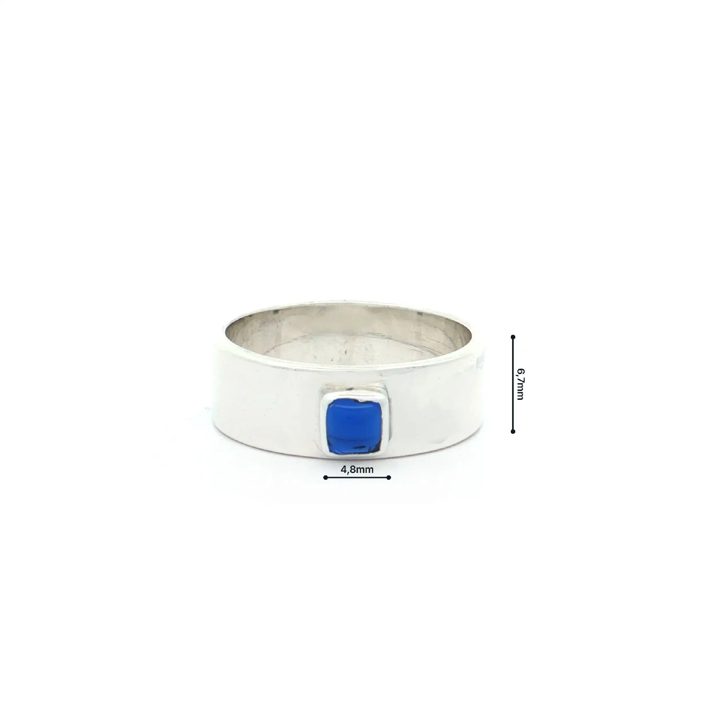 Ring Silber mit blauem Farbstein