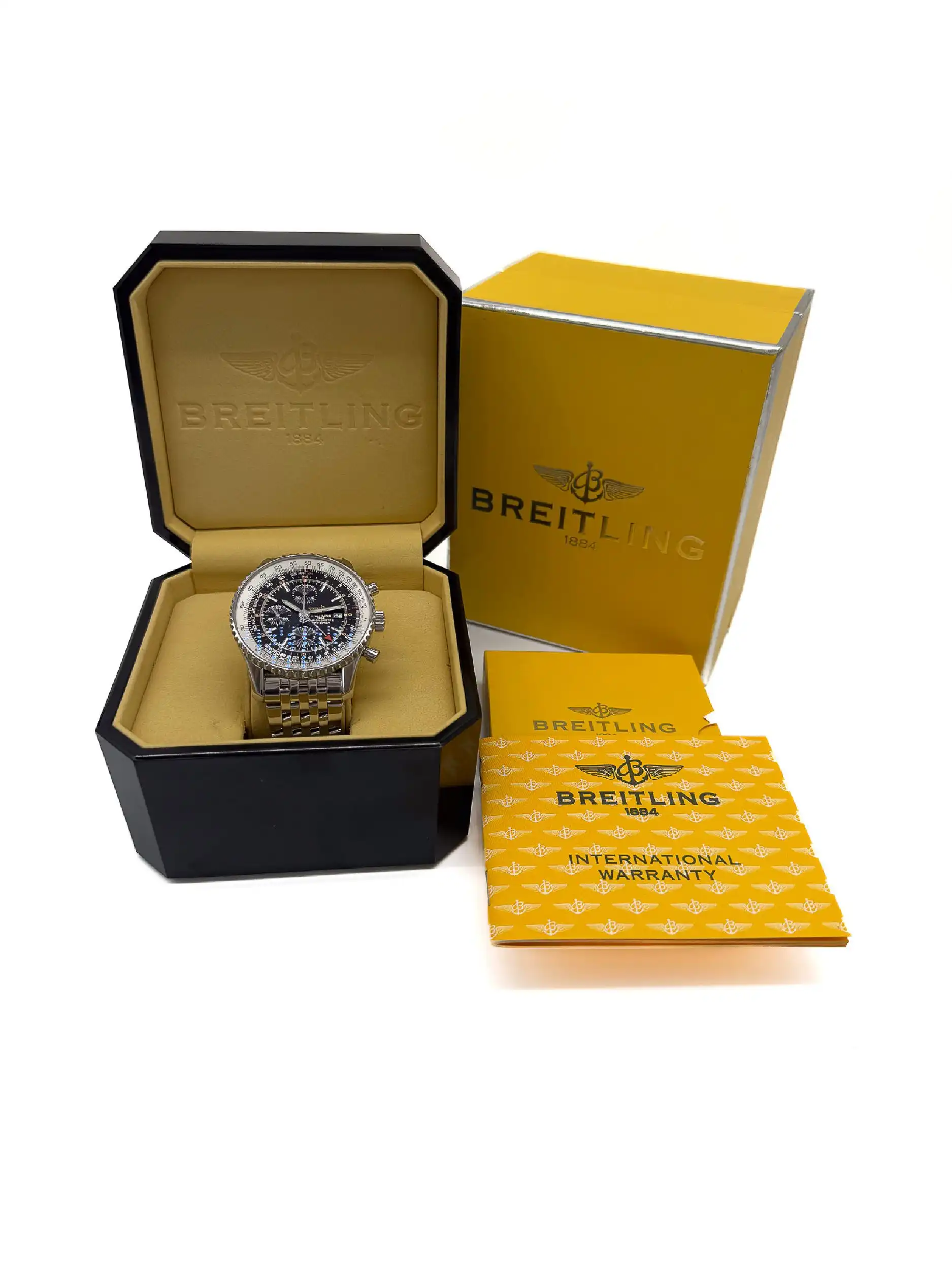 Herrenuhr Breitling Navitimer World A24322 Full Set mit orig. Kaufbeleg Herrenuhr Breitling Navitimer World A24322 Full Set mit orig. Kaufbeleg
