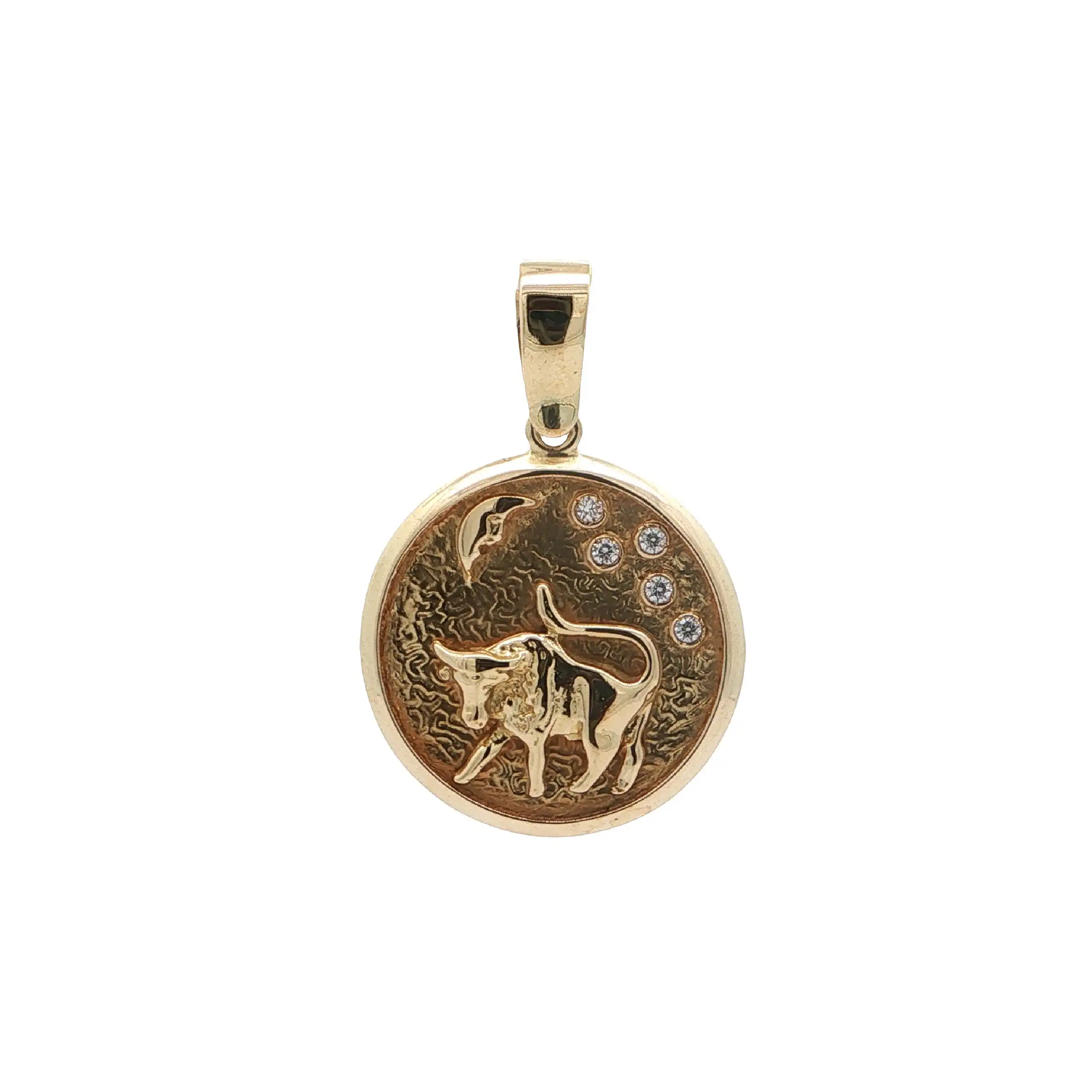 Anhänger Gelbgold Sternzeichen Stier mit Zirkonia