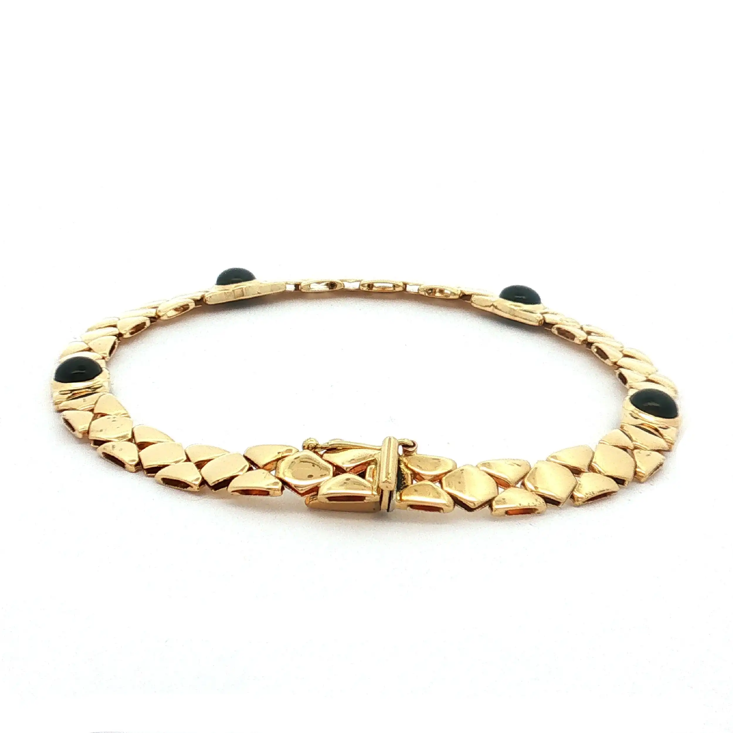 Armband Gelbgold mit Saphir Cabochon