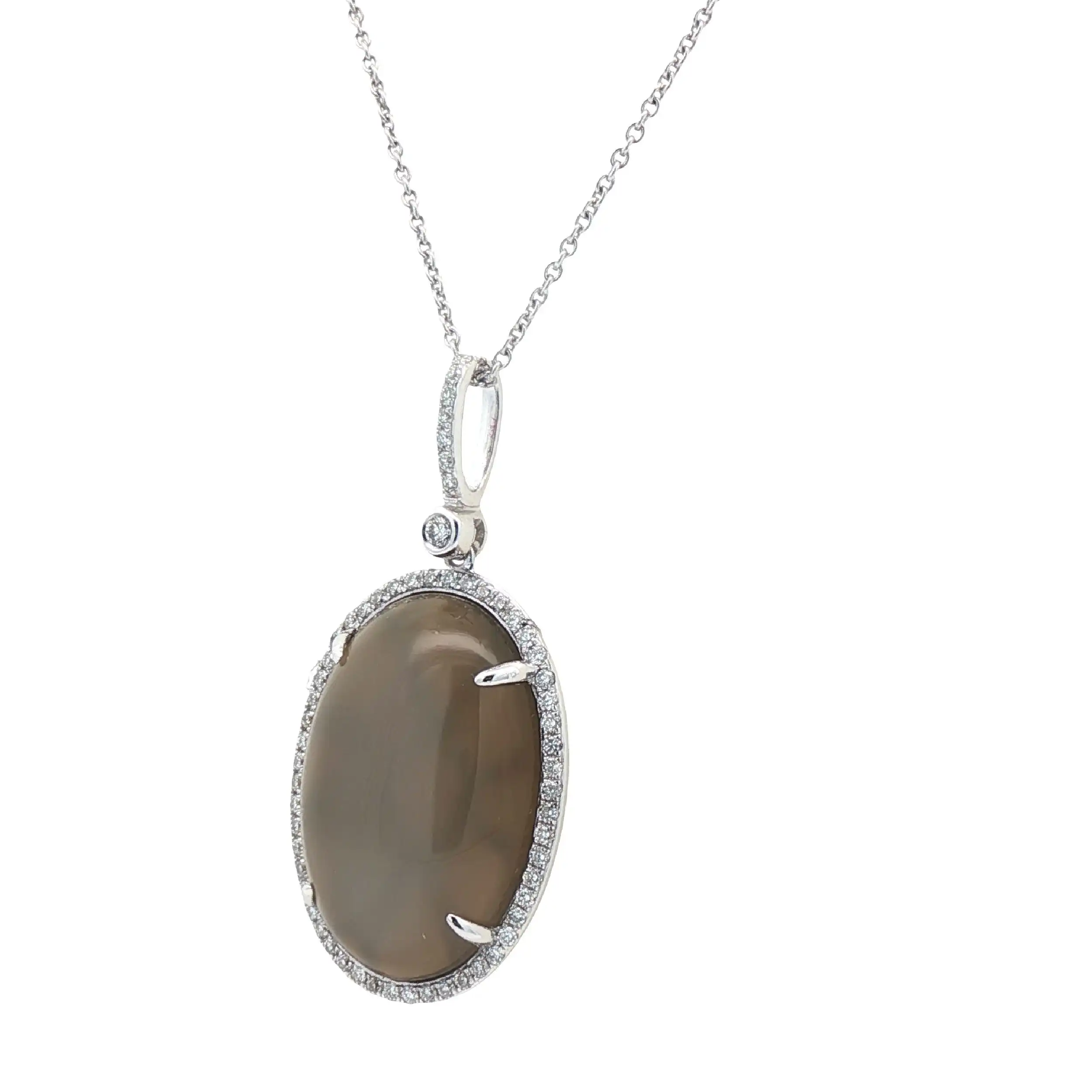 Ankercollier Weißgold mit Mondstein und Brillanten Ankercollier Weißgold mit Mondstein und Brillanten