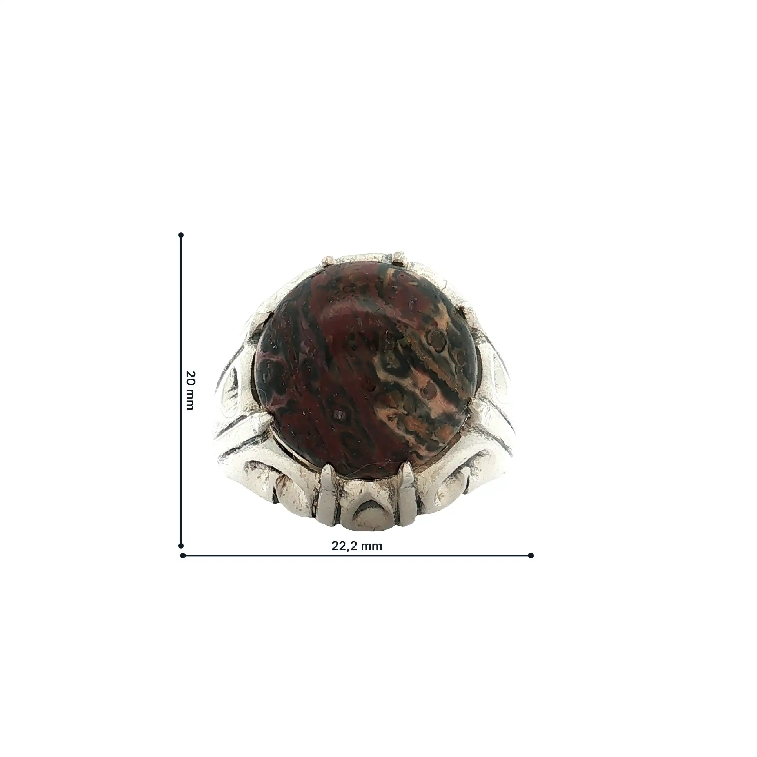 Ring Silber mit Ozean-Jaspis
