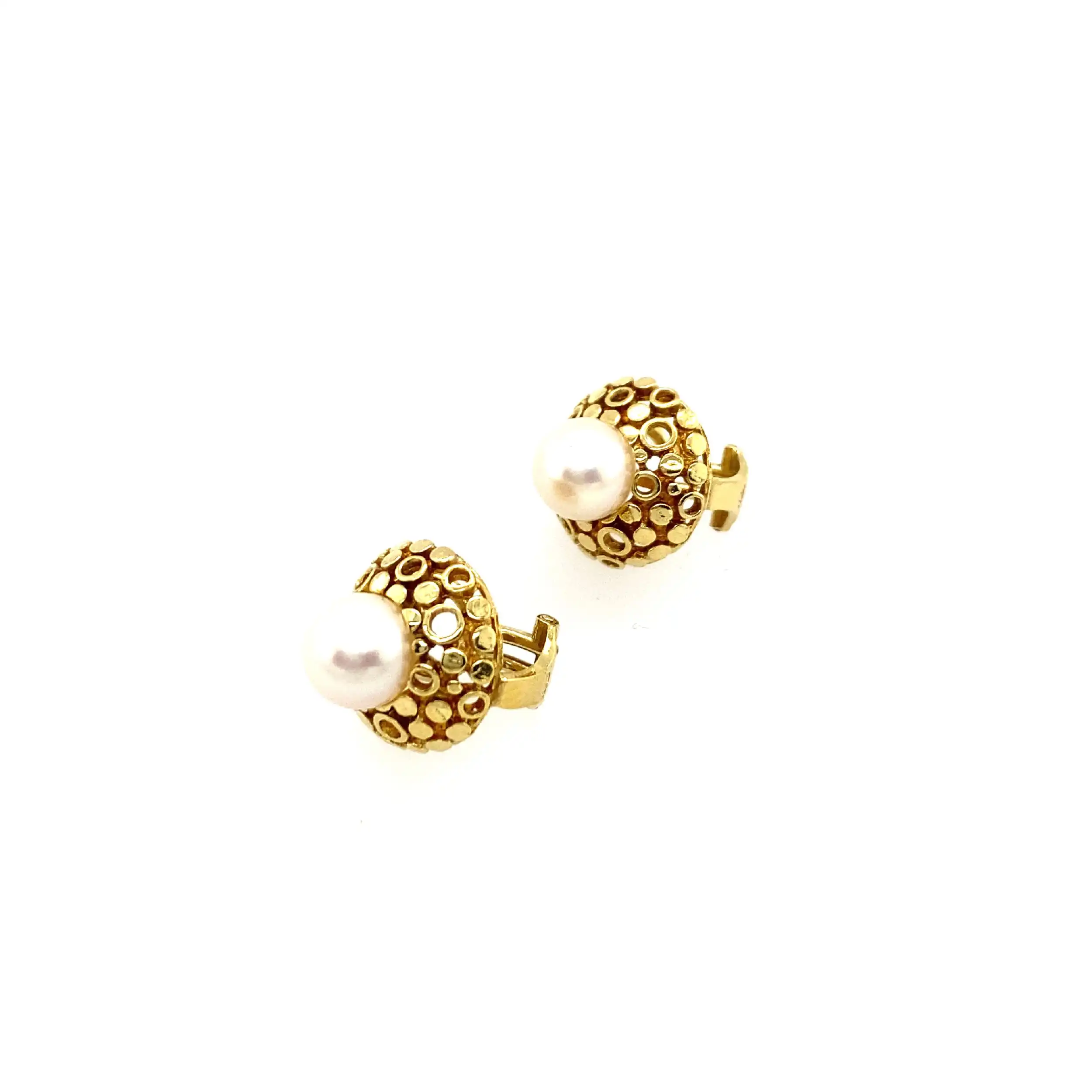Paar Ohrclips Gelbgold mit Perle Paar Ohrclips Gelbgold mit Perle