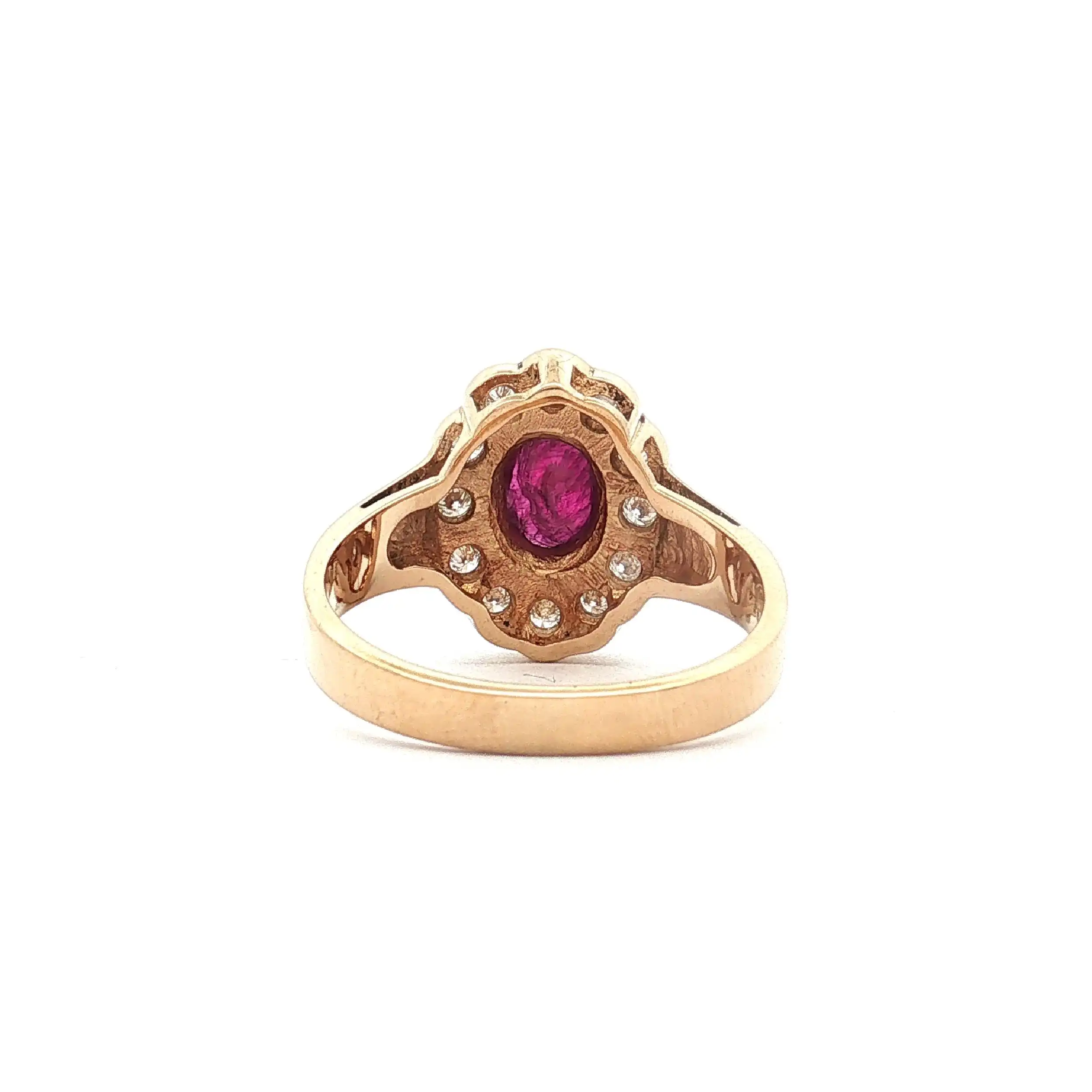 Ring Gelbgold mit Rubin und Brillanten