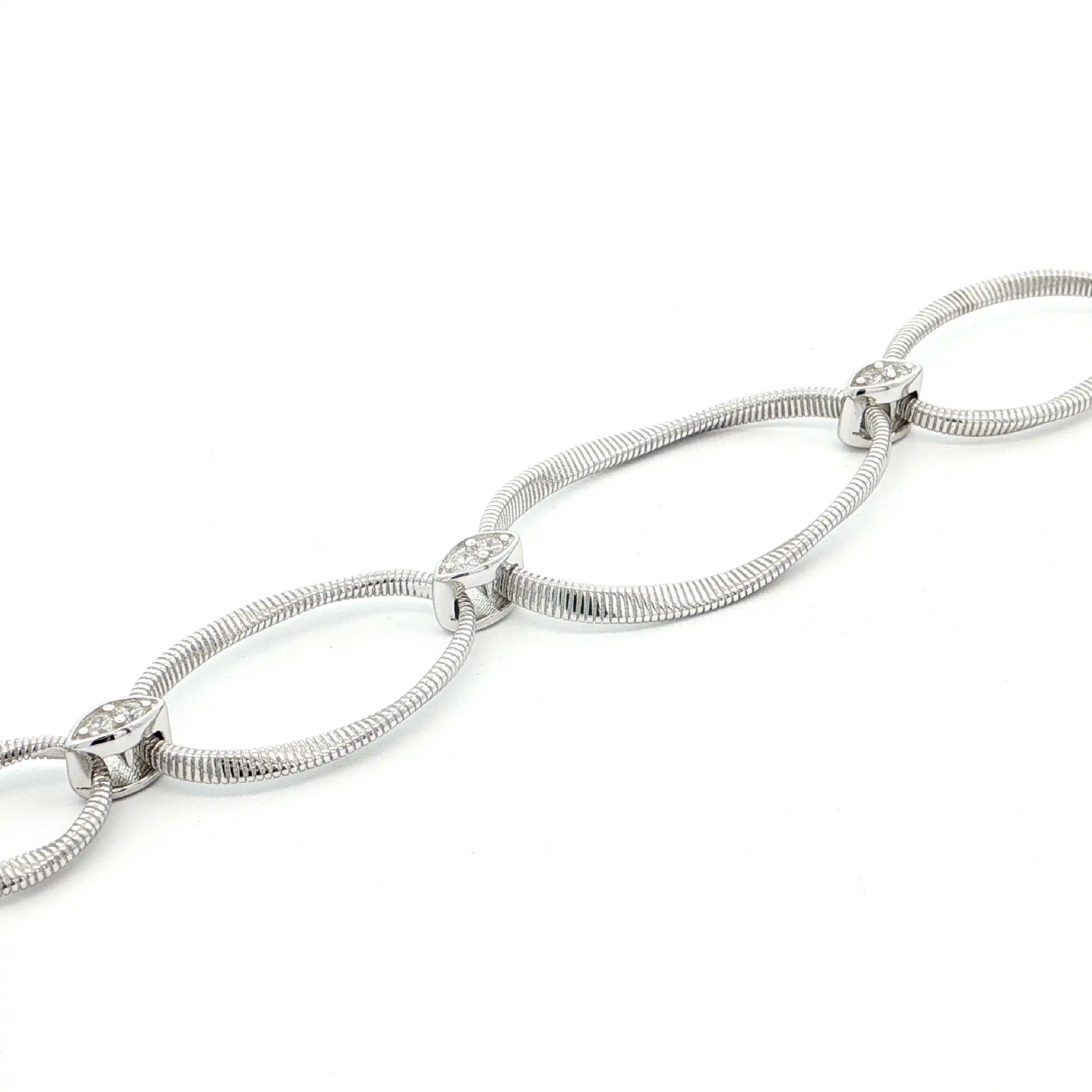 Ankerarmband Silber mit Zirkonia