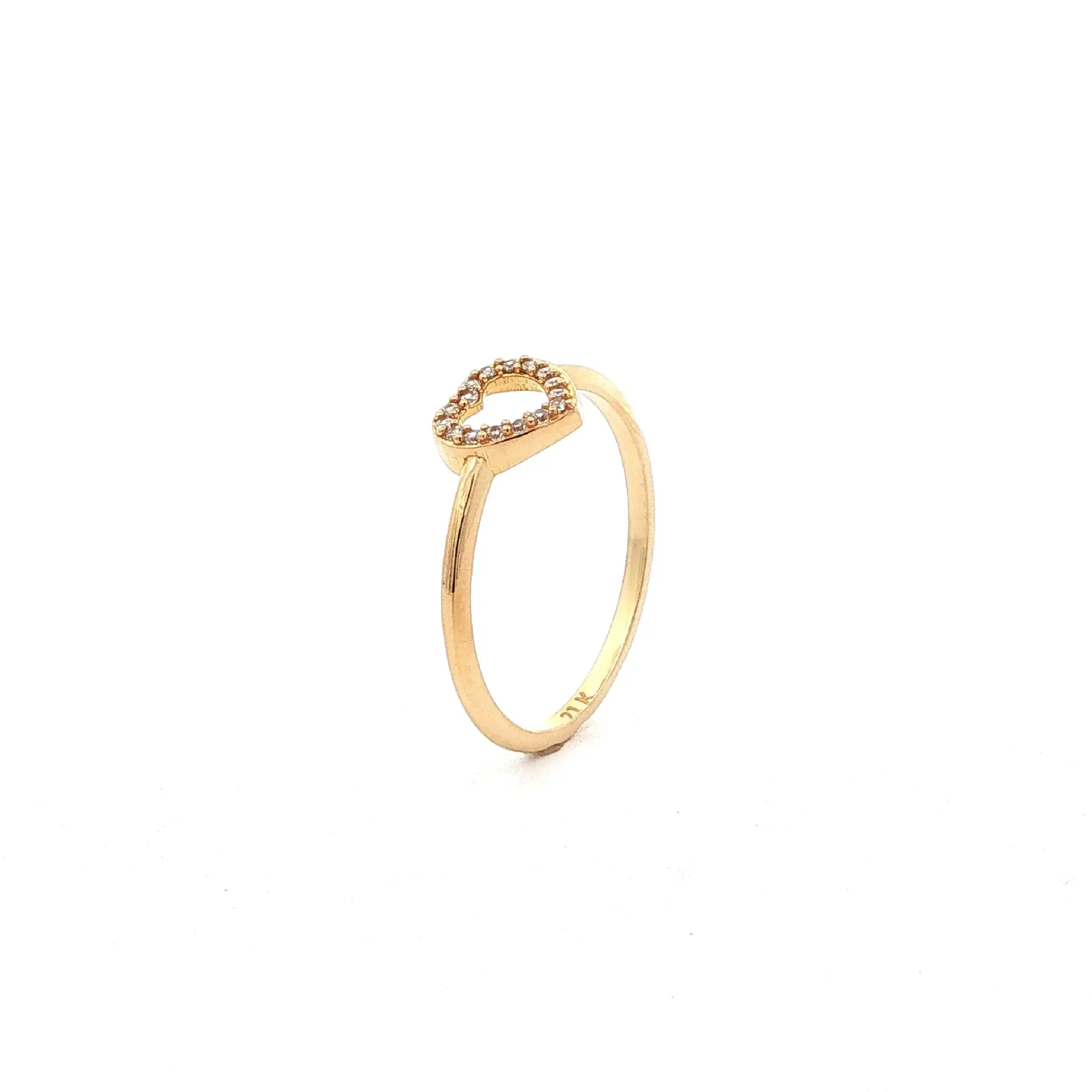 Ring Gelbgold Herz mit Zirkonia