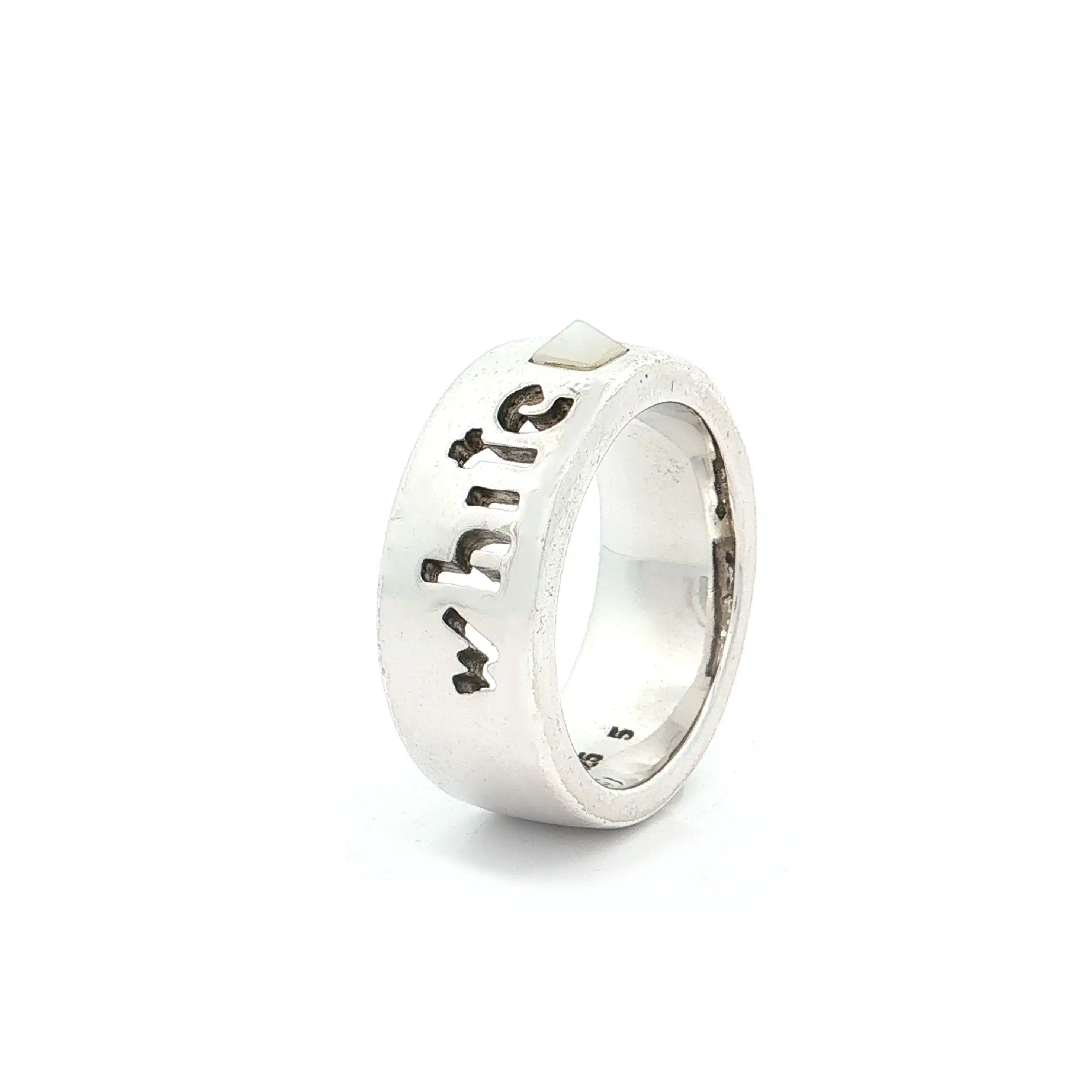 Ring Silber "White" mit weißem Farbstein