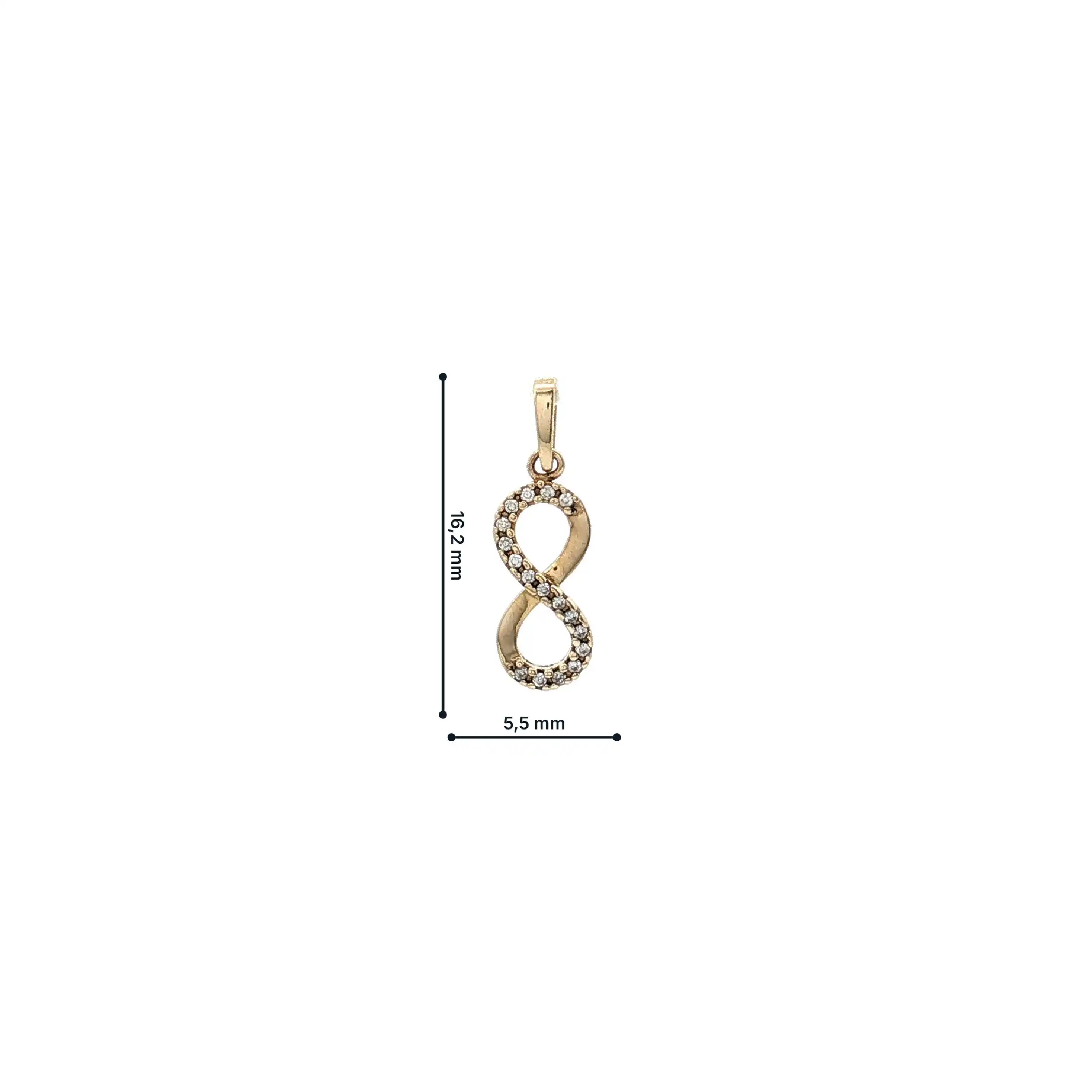 Unendlichkeitsanhängerchen Gelbgold mit Zirkonia Unendlichkeitsanhängerchen Gelbgold mit Zirkonia