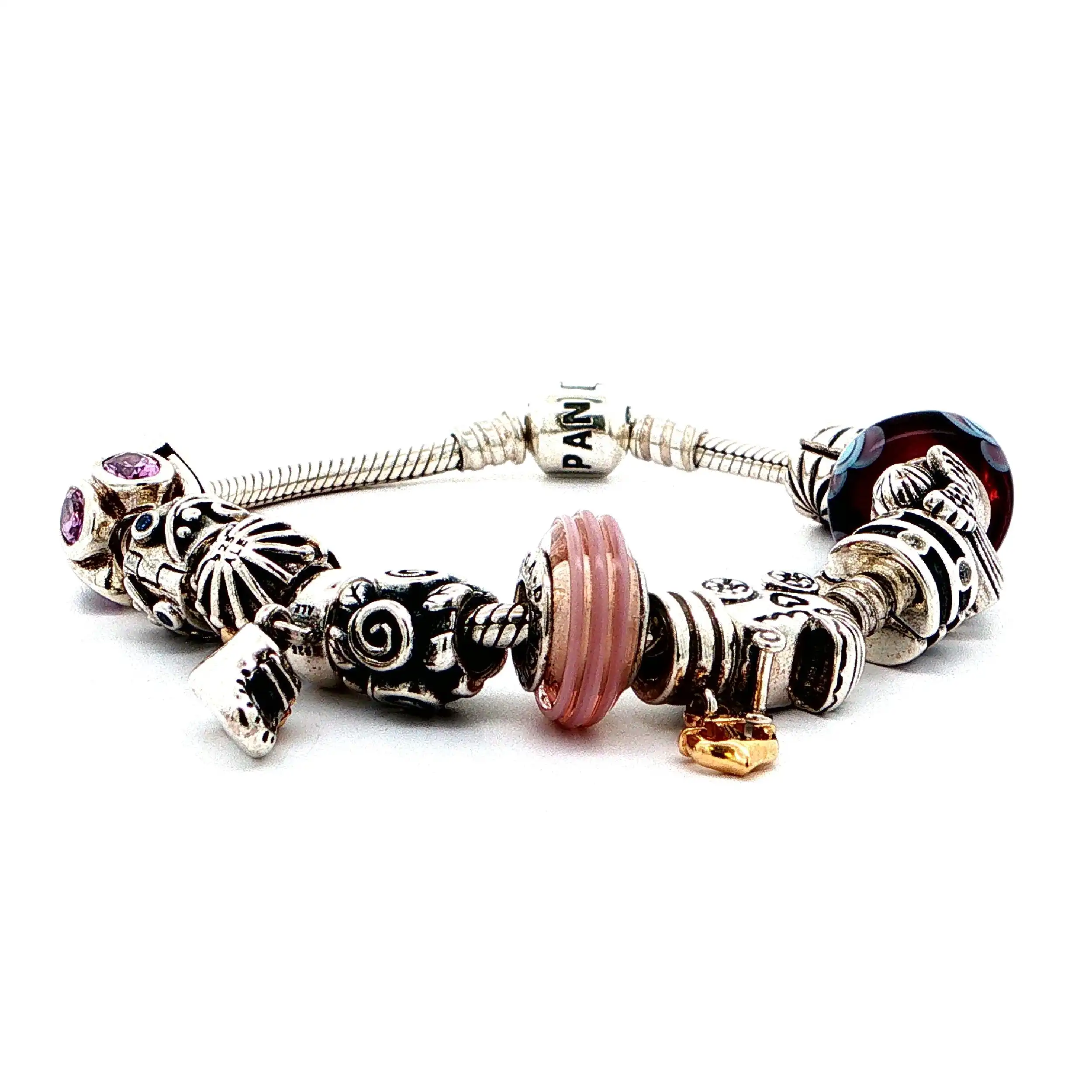 Pandora Armband Silber mit 14 Charms