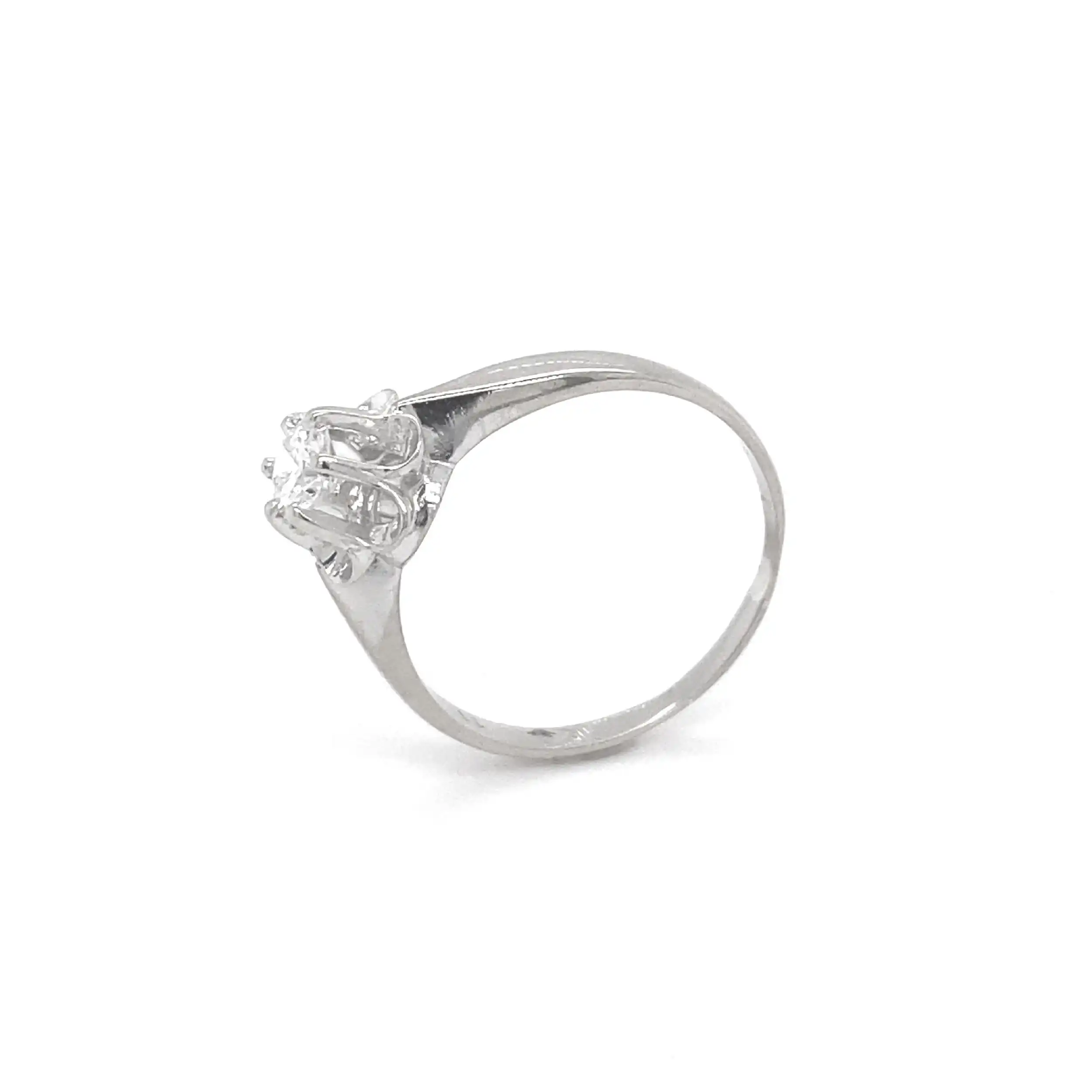Ring Weißgold mit Brillant, graviert mit 0,30ct Ring Weißgold mit Brillant, graviert mit 0,30ct