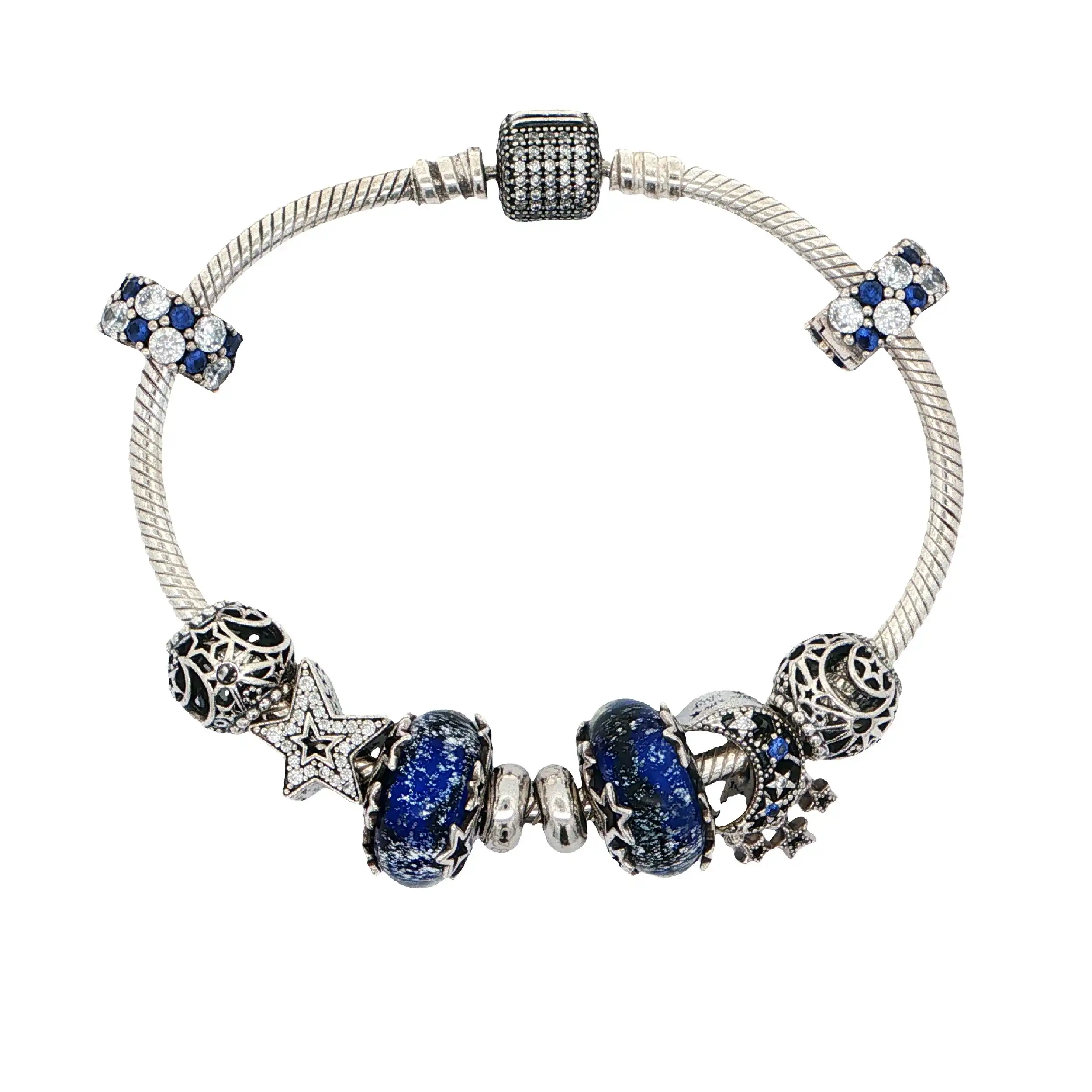 Pandora Armband Silber mit 10 Charms