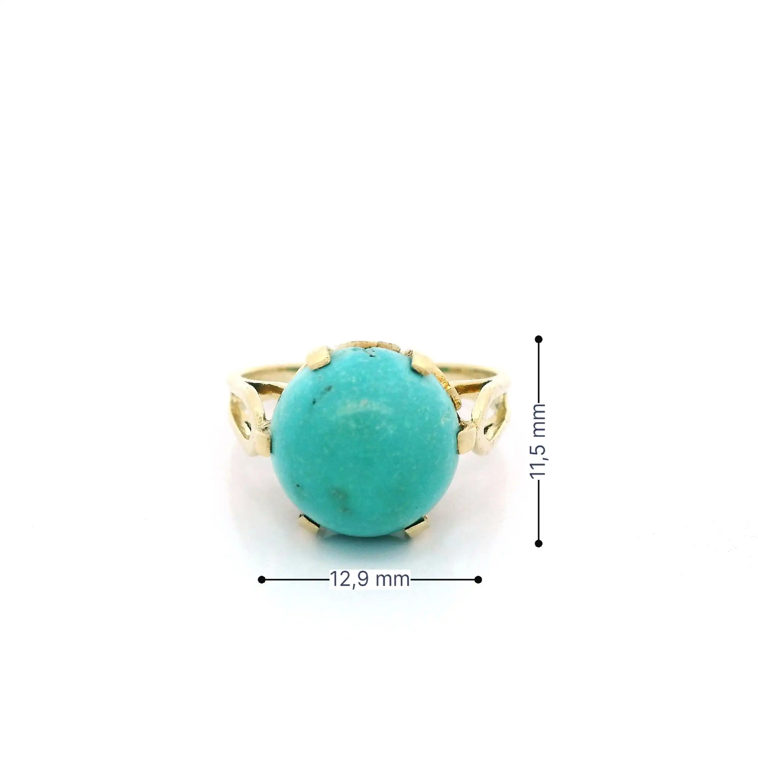 Ring Gelbgold mit Türkis Cabochon