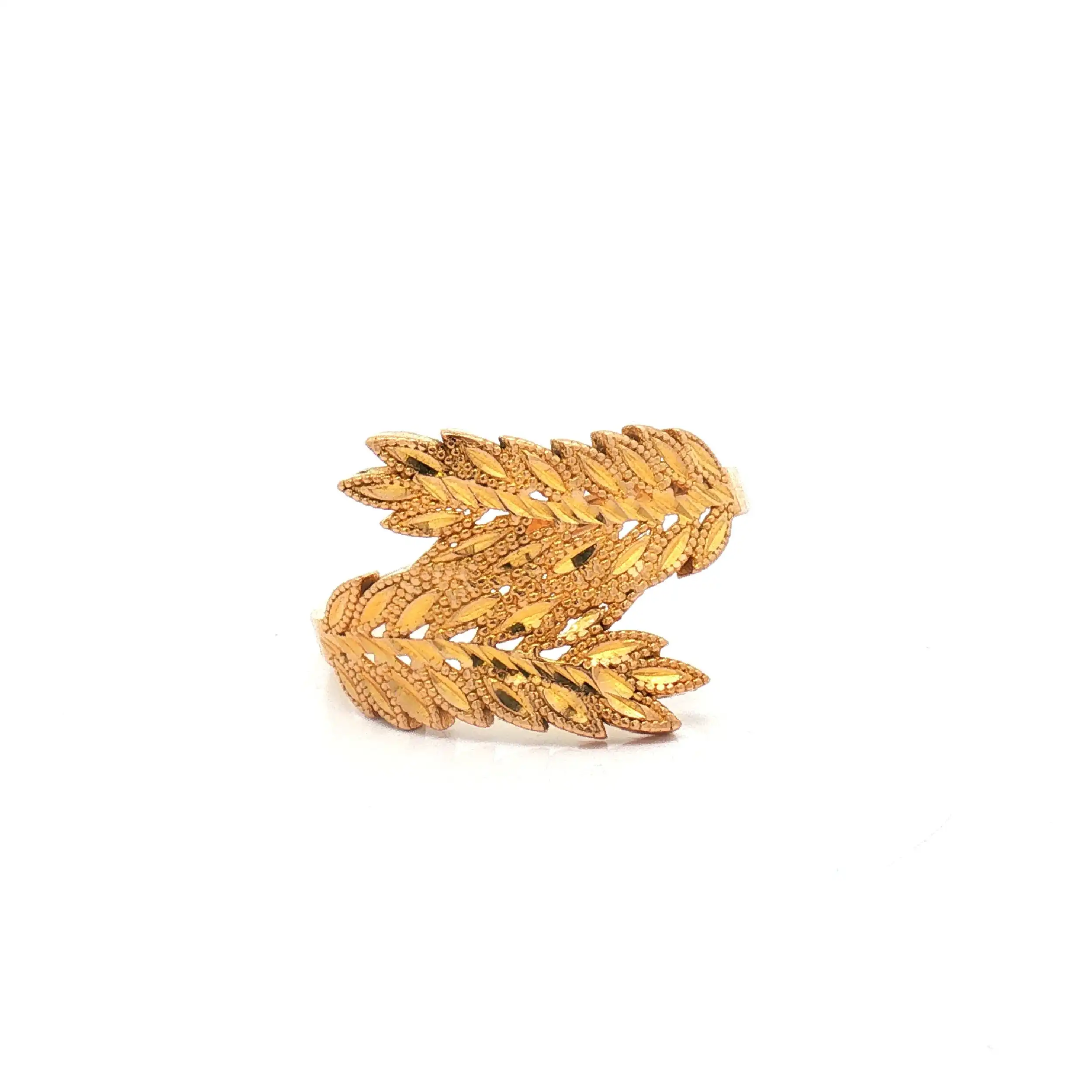 Ring Gelbgold mit Blattmuster