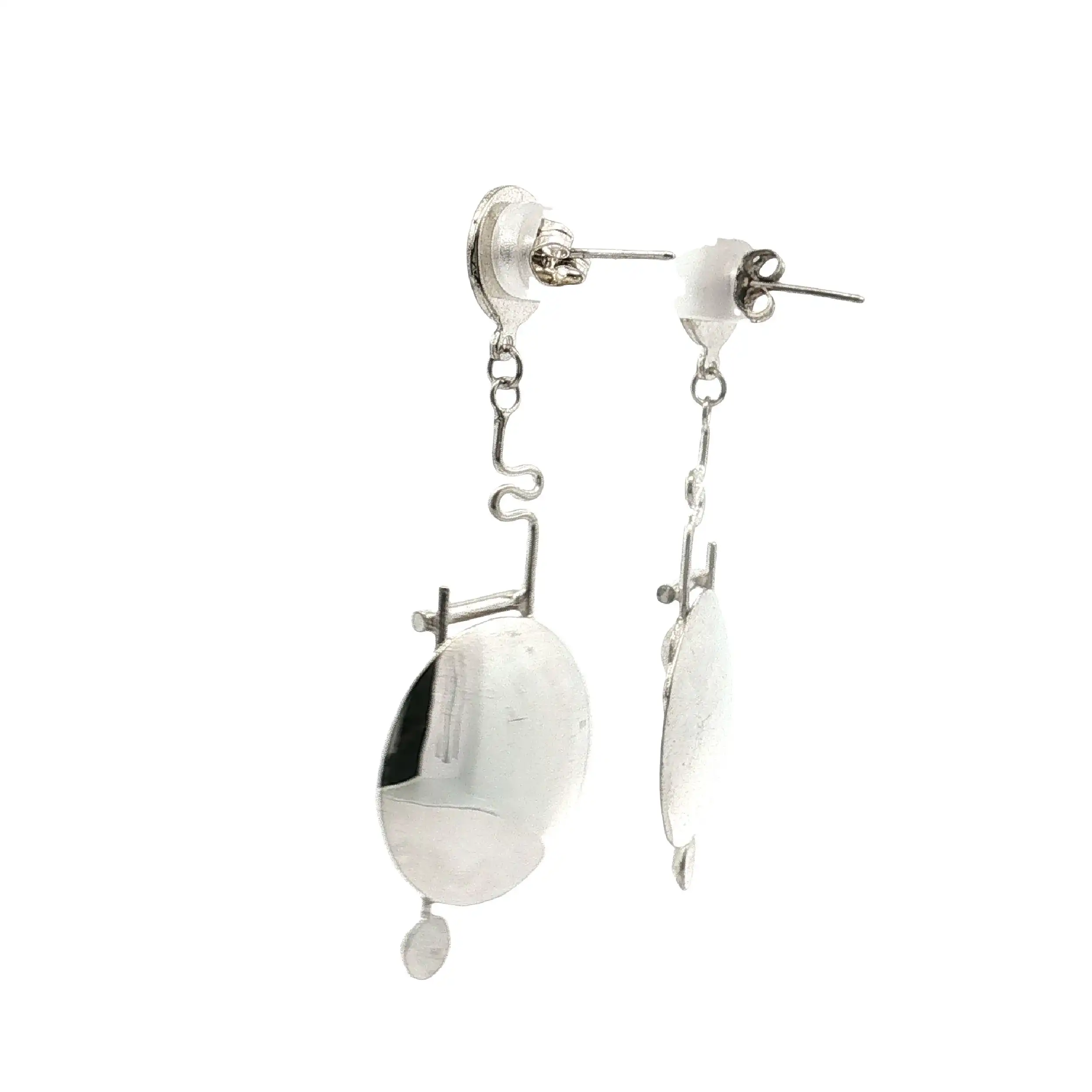 Paar Ohrstecker Silber Rund mit Muster