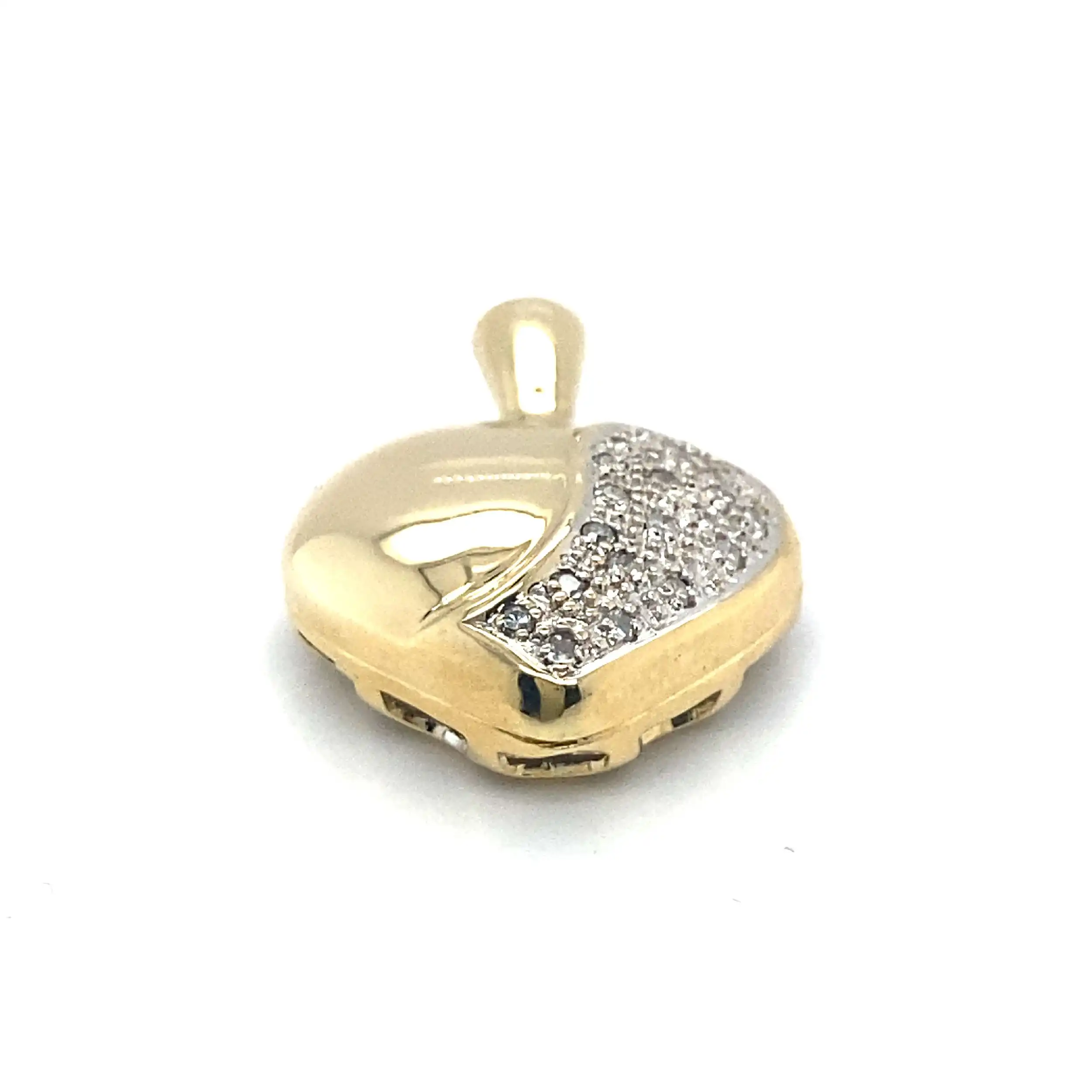 Herzanhänger/Clip Bicolor mit Diamanten Herzanhänger/Clip Bicolor mit Diamanten