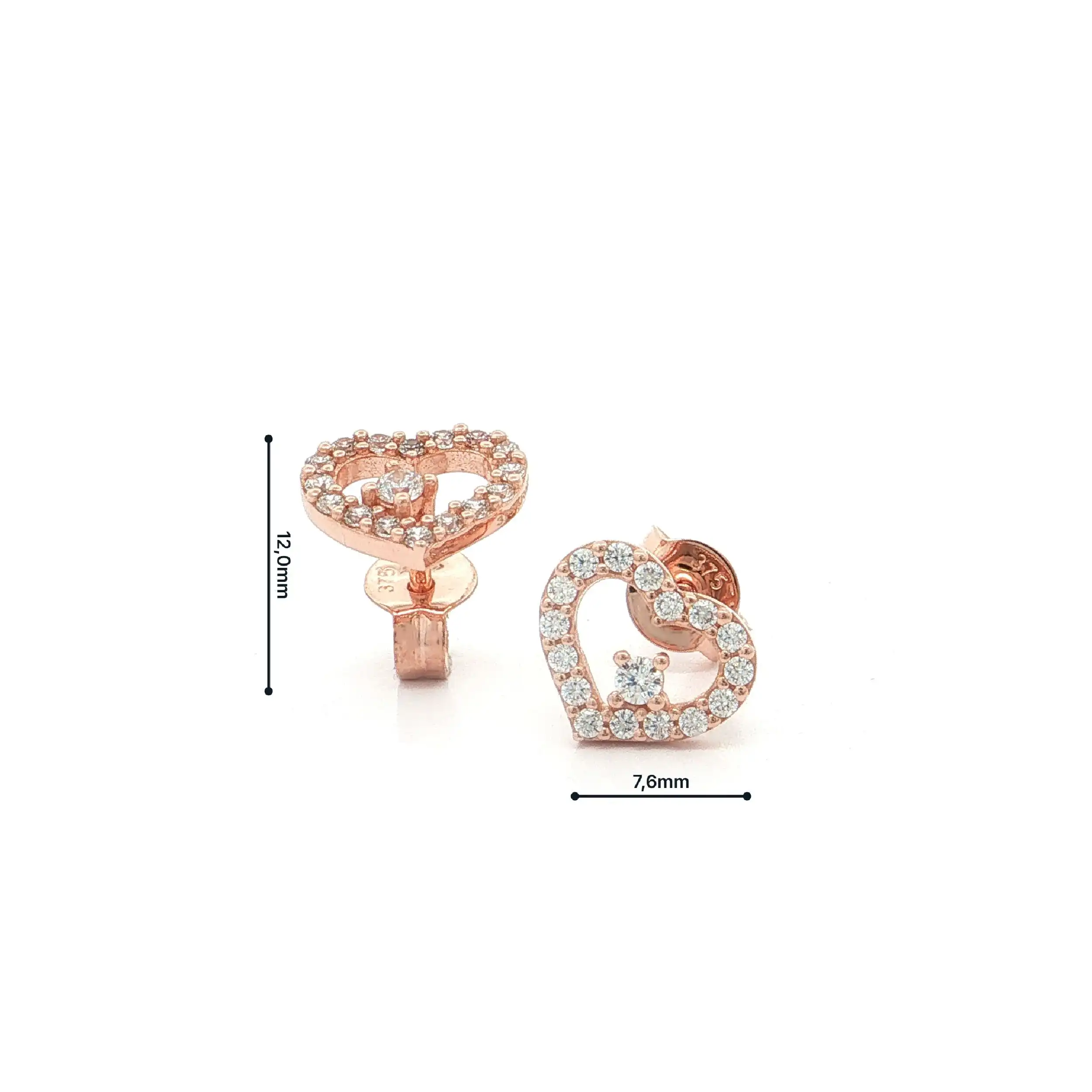 Ohrstecker Roségold mit Zirkonia "Herzchen"