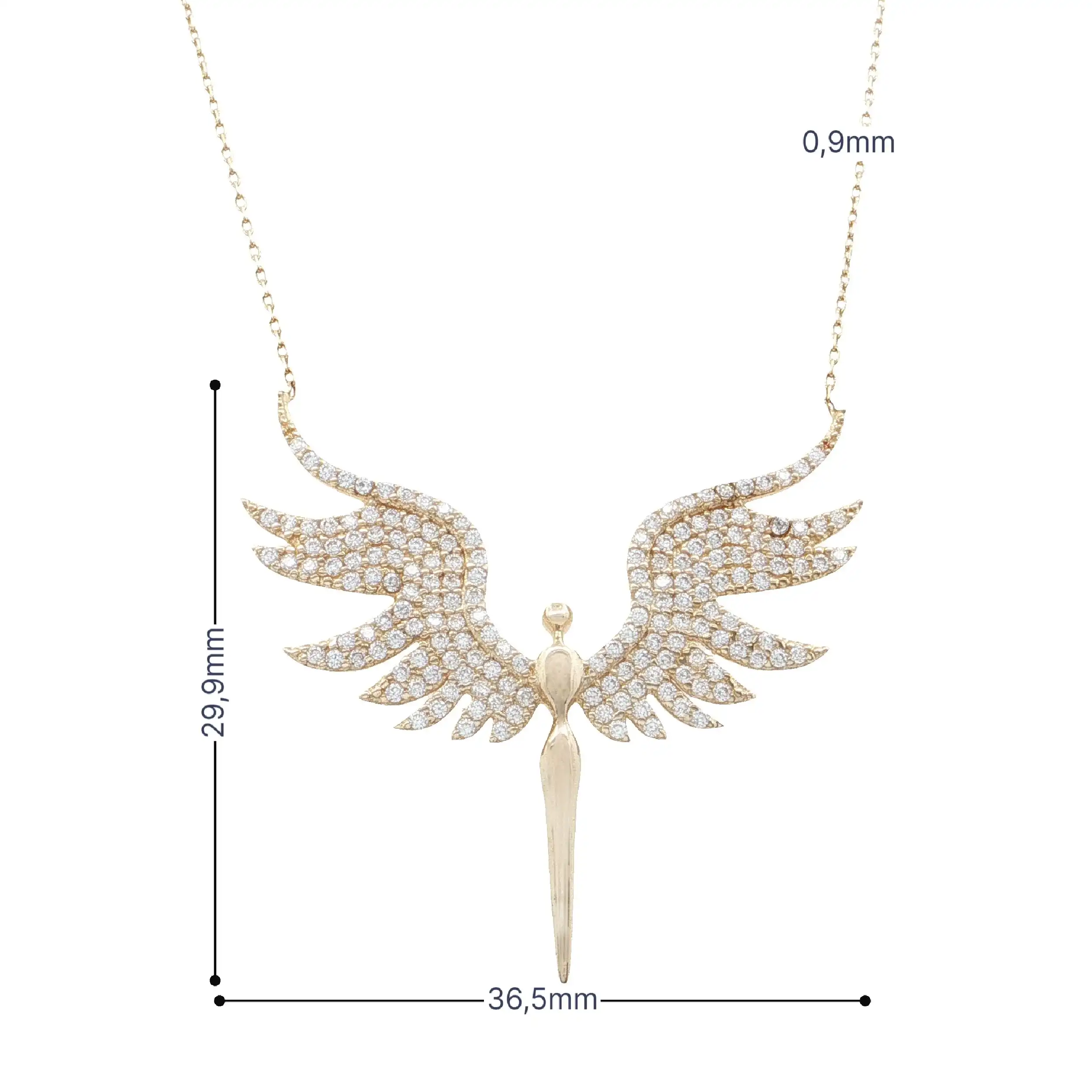Collier Gelbgold "Engel" mit Zirkonia