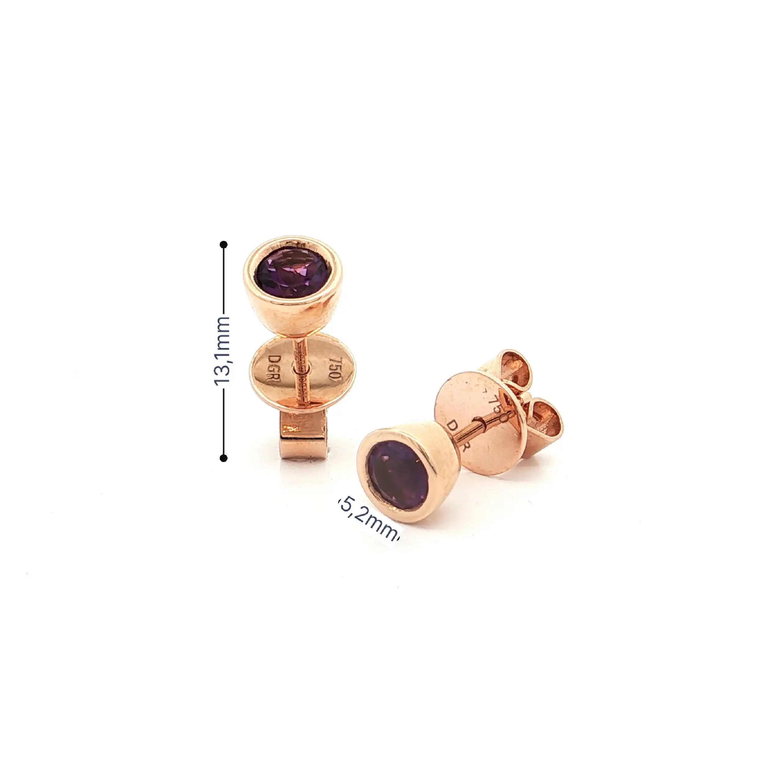 Ohrstecker Roségold mit Amethyst