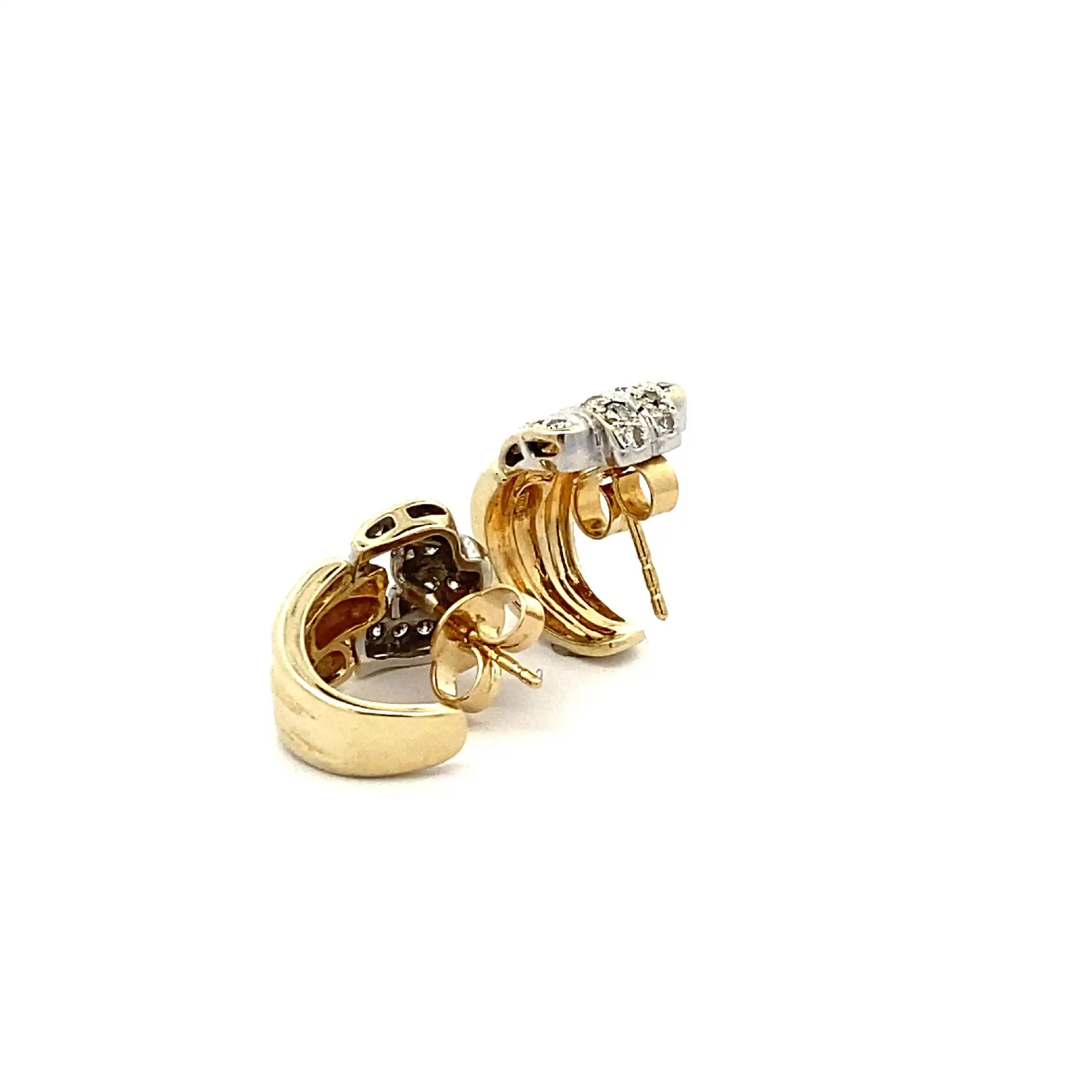 Ohrstecker Bicolor mit Brillanten, graviert mit je 0,24 ct Ohrstecker Bicolor mit Brillanten, graviert mit je 0,24 ct