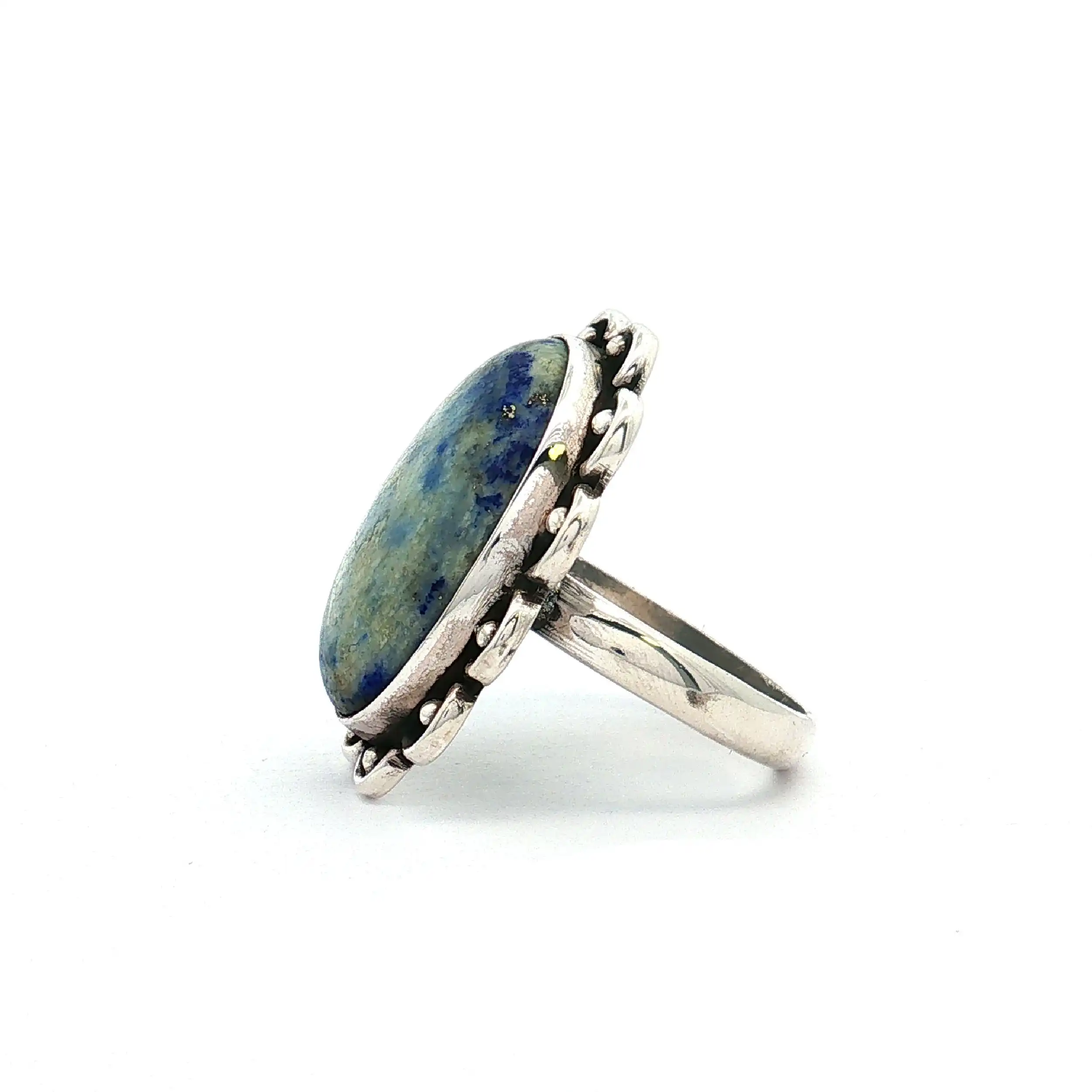 Ring Silber mit blau/grauem Quarz
