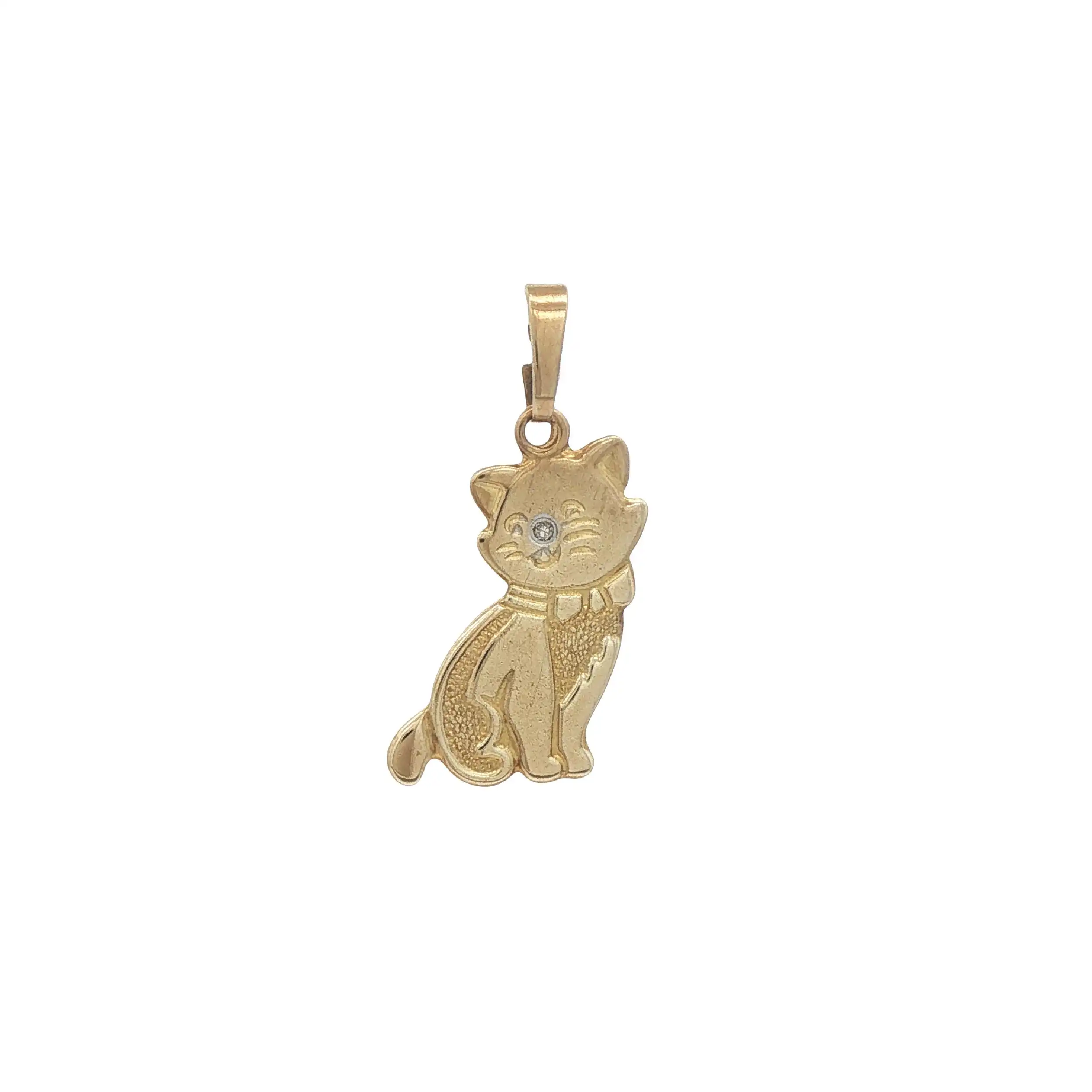 Anhänger Katze Gelbgold mit Zirkonia Anhänger Katze Gelbgold mit Zirkonia