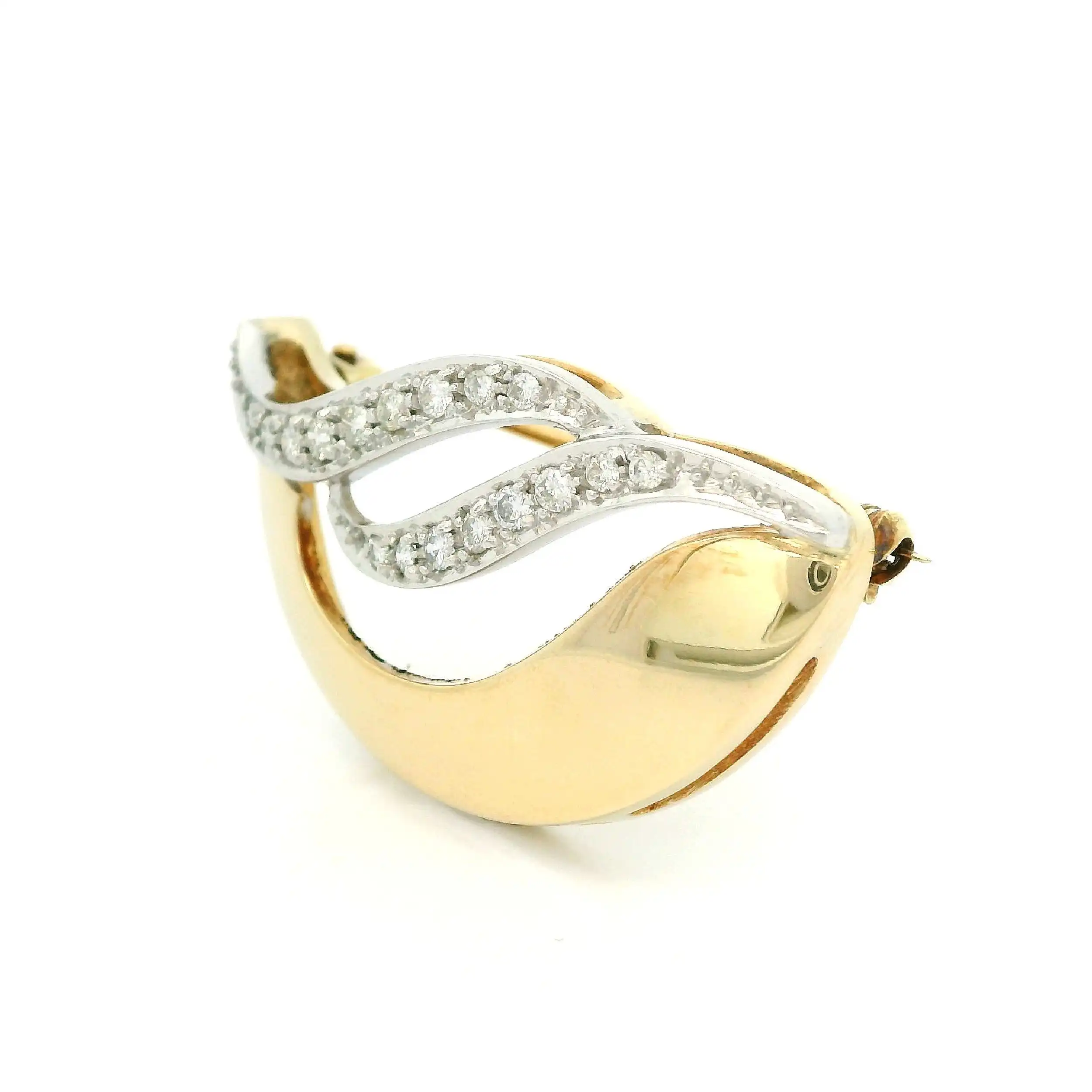 Anstecknadel Bicolor mit Brillanten, graviert mit 0,20ct Anstecknadel Bicolor mit Brillanten, graviert mit 0,20ct