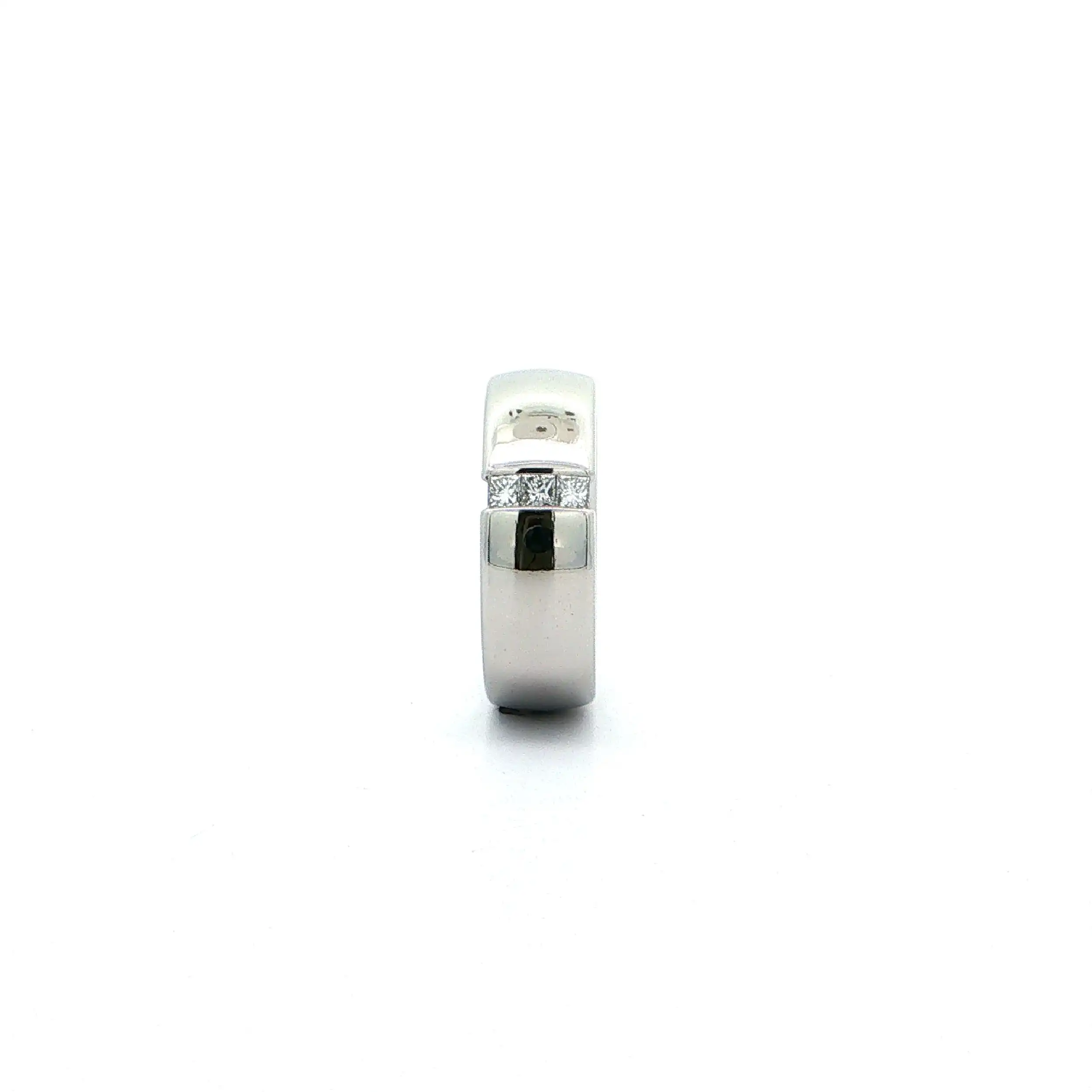 Ring Palladium mit Princess-Diamanten, graviert mit 0,18ct.