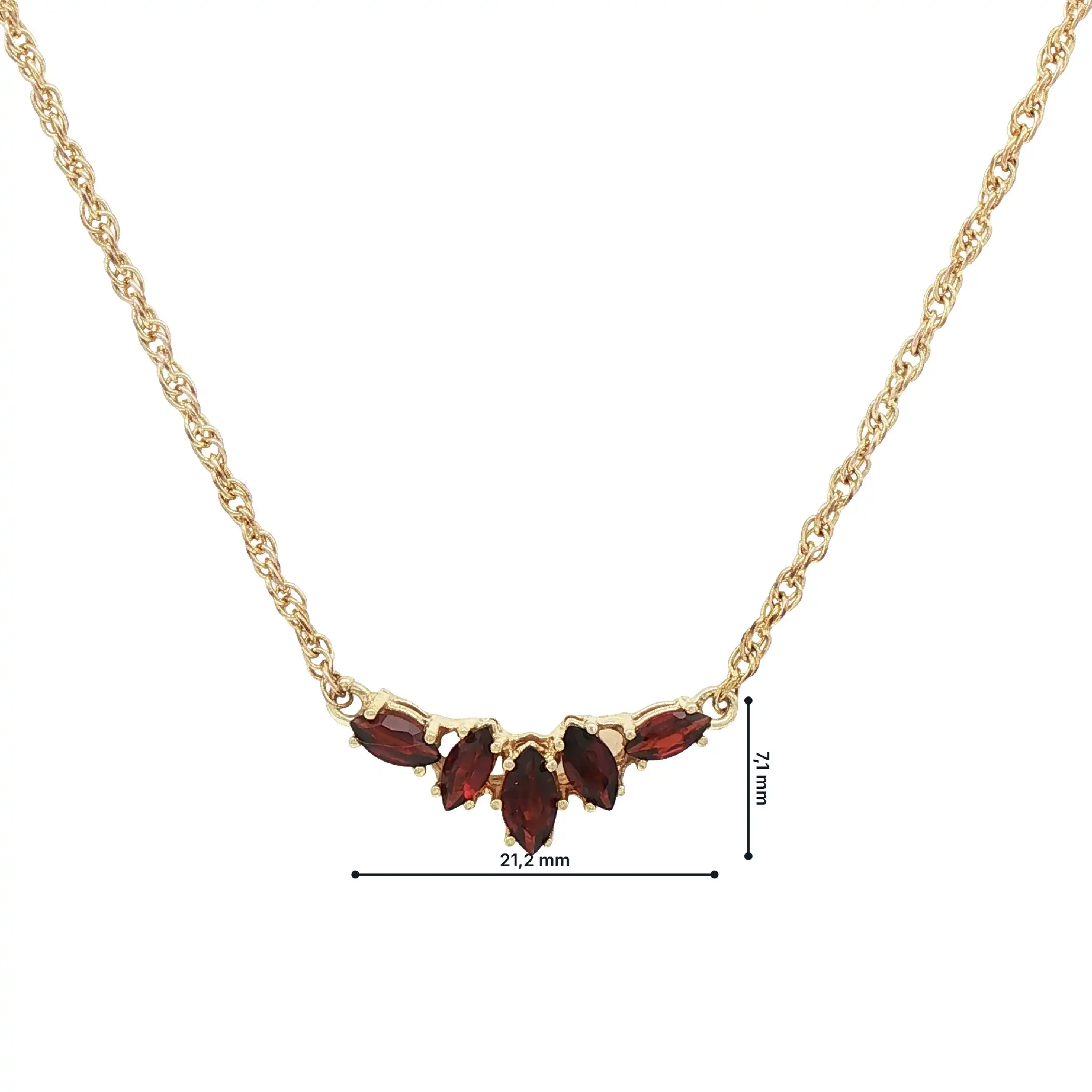 Collier Gelbgold mit Granat