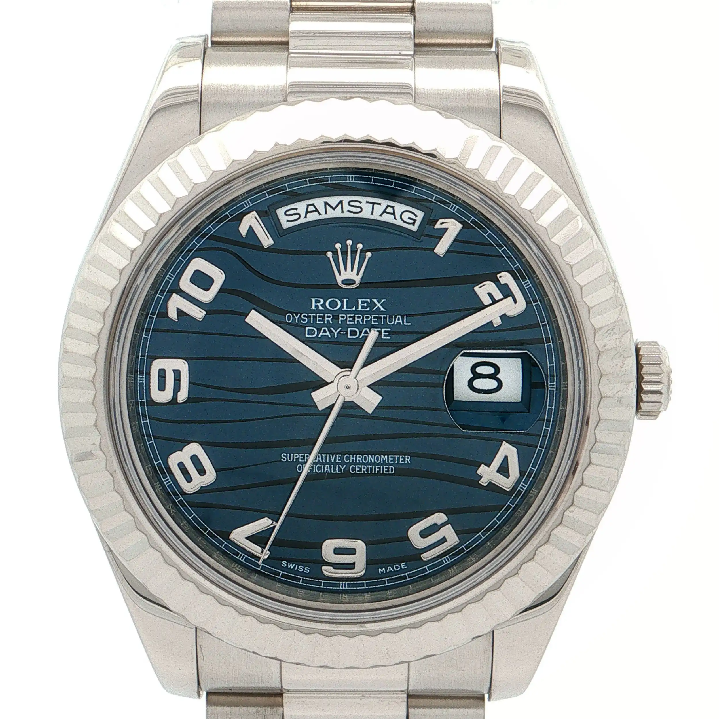 Herrenuhr Rolex DayDate II 41mm Weißgold Ref.218239 - Frisch Revisionsiert bei Rolex 08/26