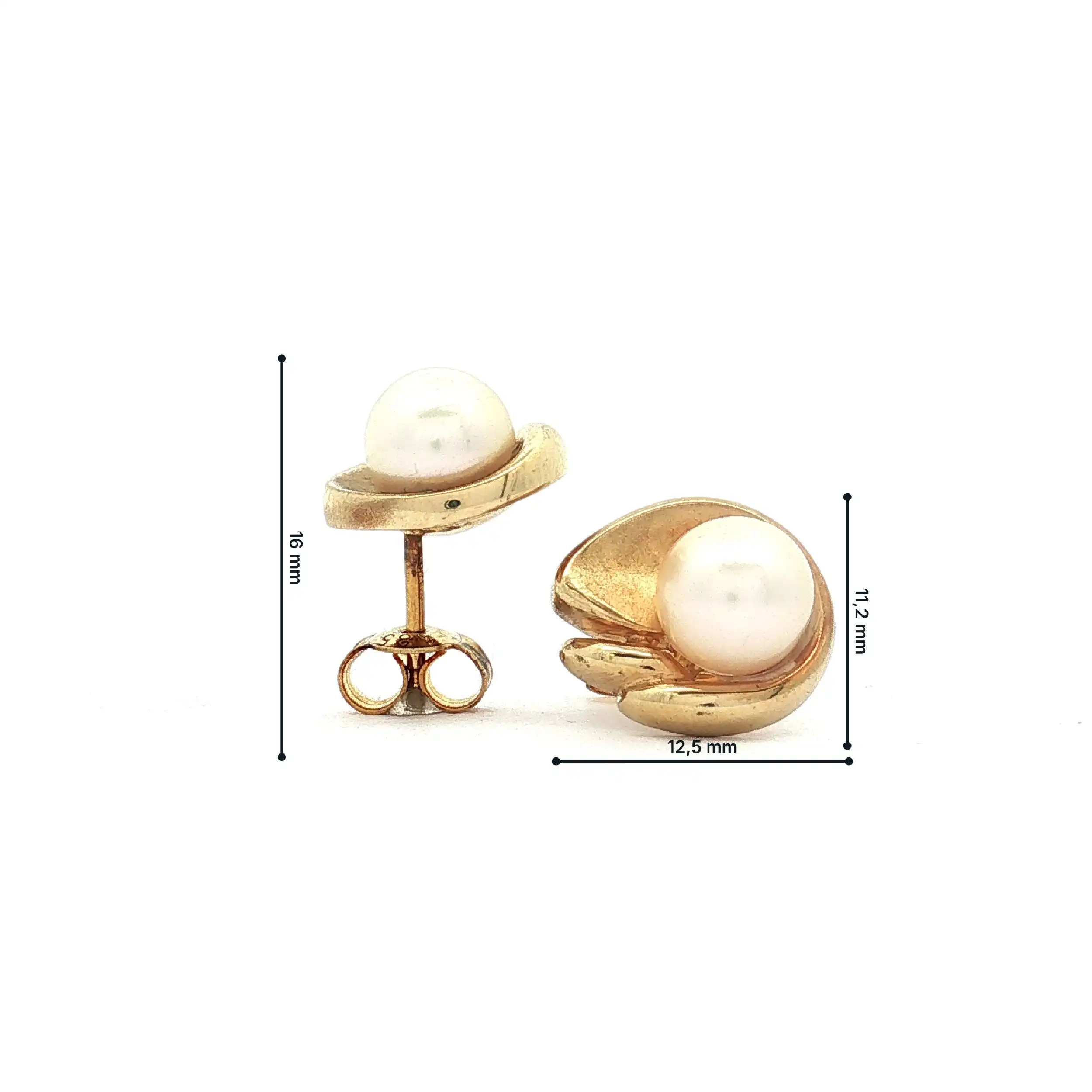 Ohrstecker Gelbgold mit Perlen