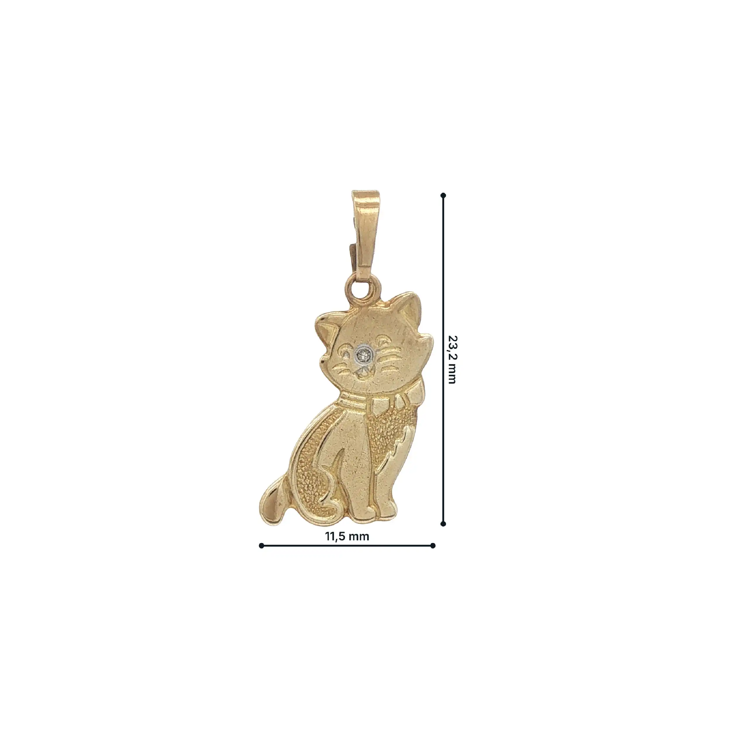 Anhänger Katze Gelbgold mit Zirkonia Anhänger Katze Gelbgold mit Zirkonia