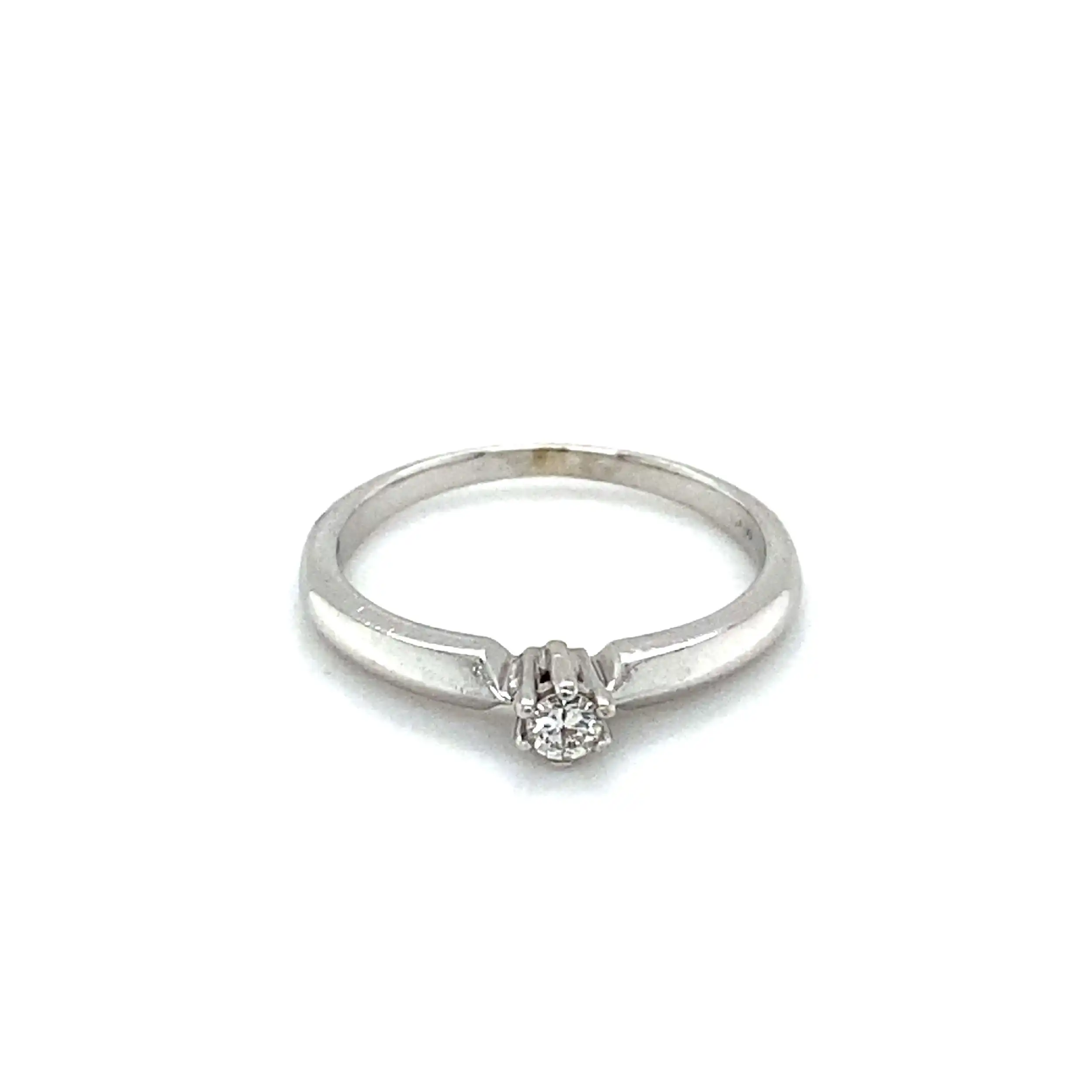 Ring Weißgold mit Brillant, graviert mit 0,08ct Ring Weißgold mit Brillant, graviert mit 0,08ct