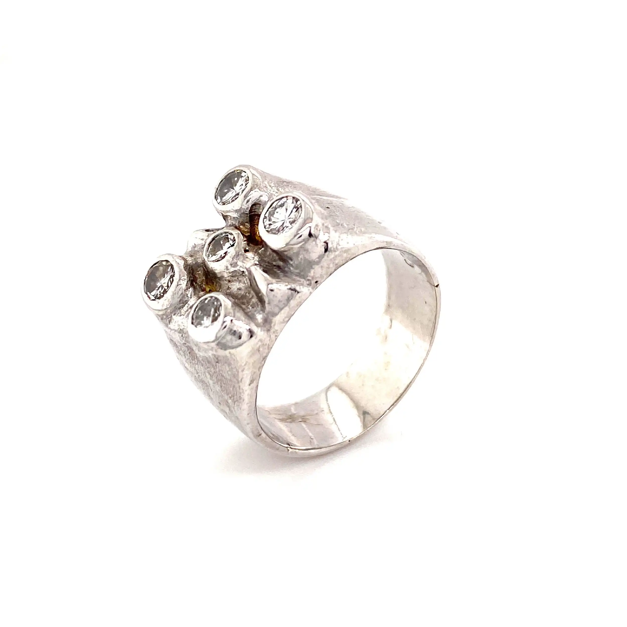 Ring Weißgold Handarbeit mit Brillanten