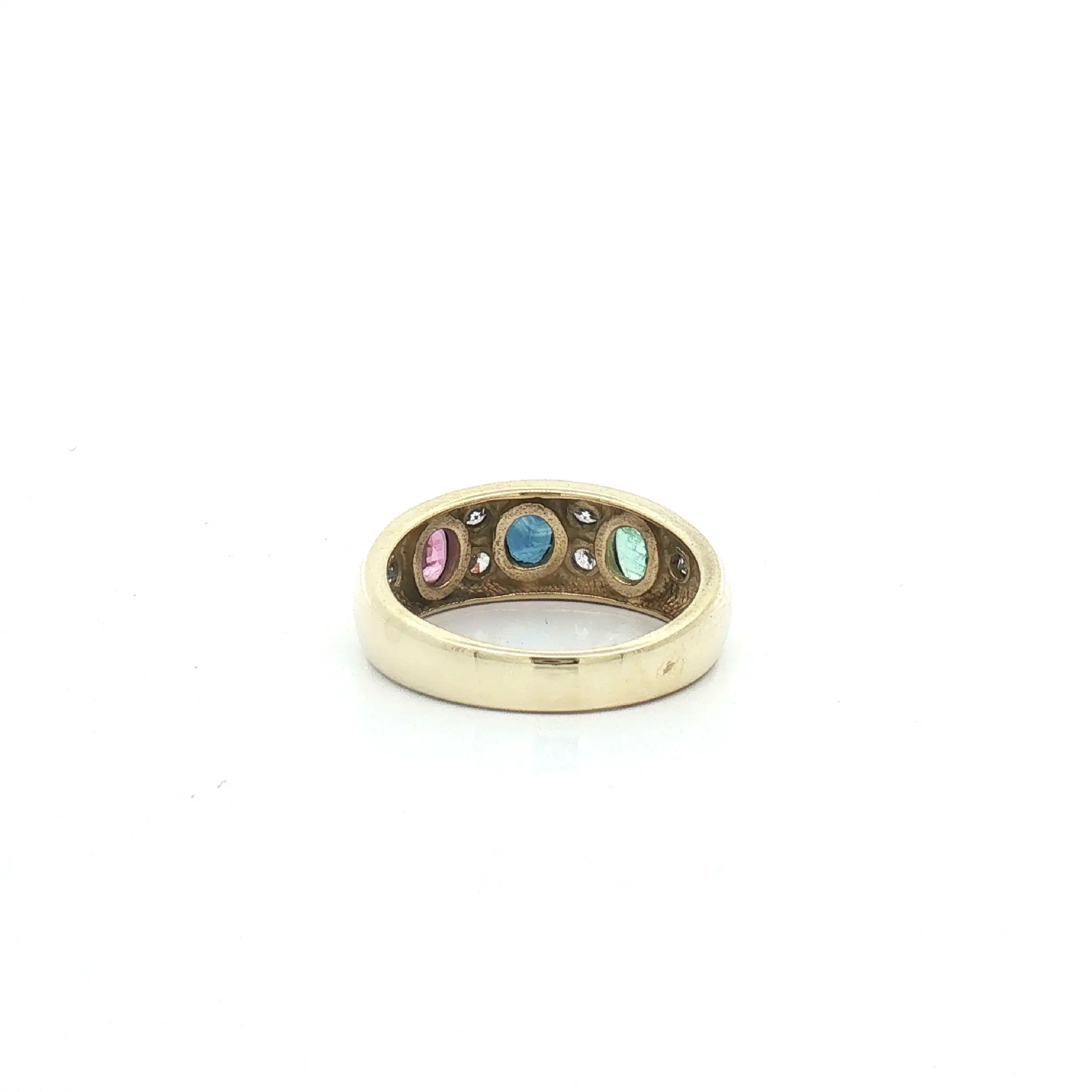 Ring Gelbgold mit verschiedenen Farbsteinen