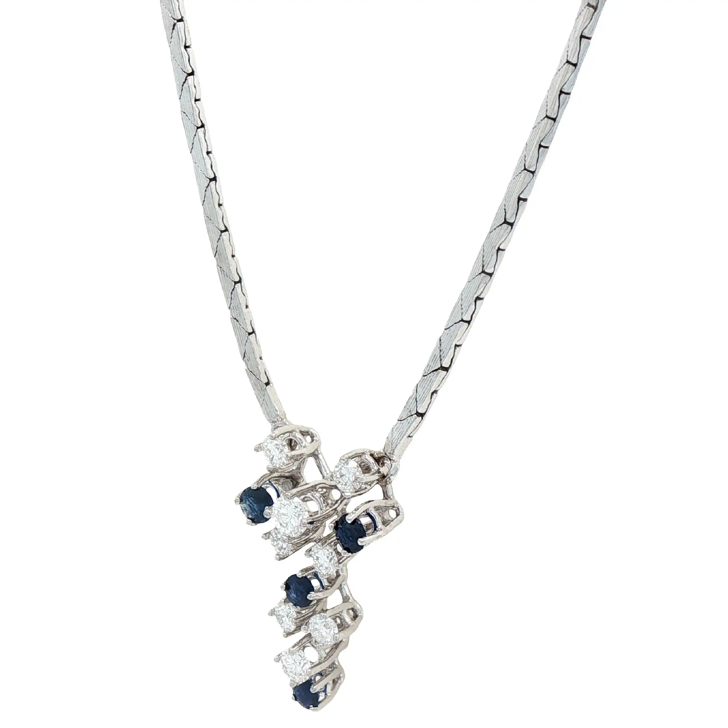 Collier Weißgold mit Brillanten und Saphir Collier Weißgold mit Brillanten und Saphir