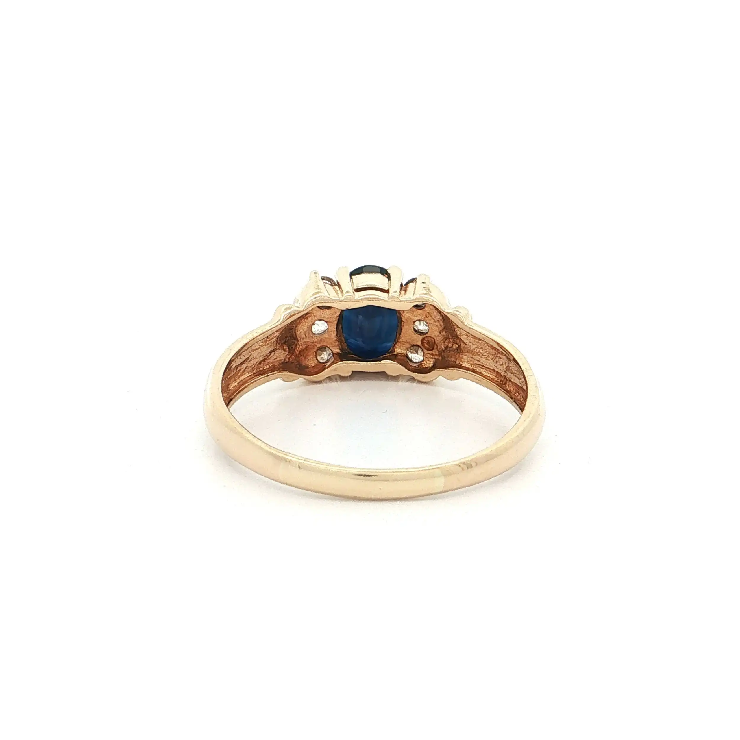Ring Gelbgold mit weißen und blauen Saphiren